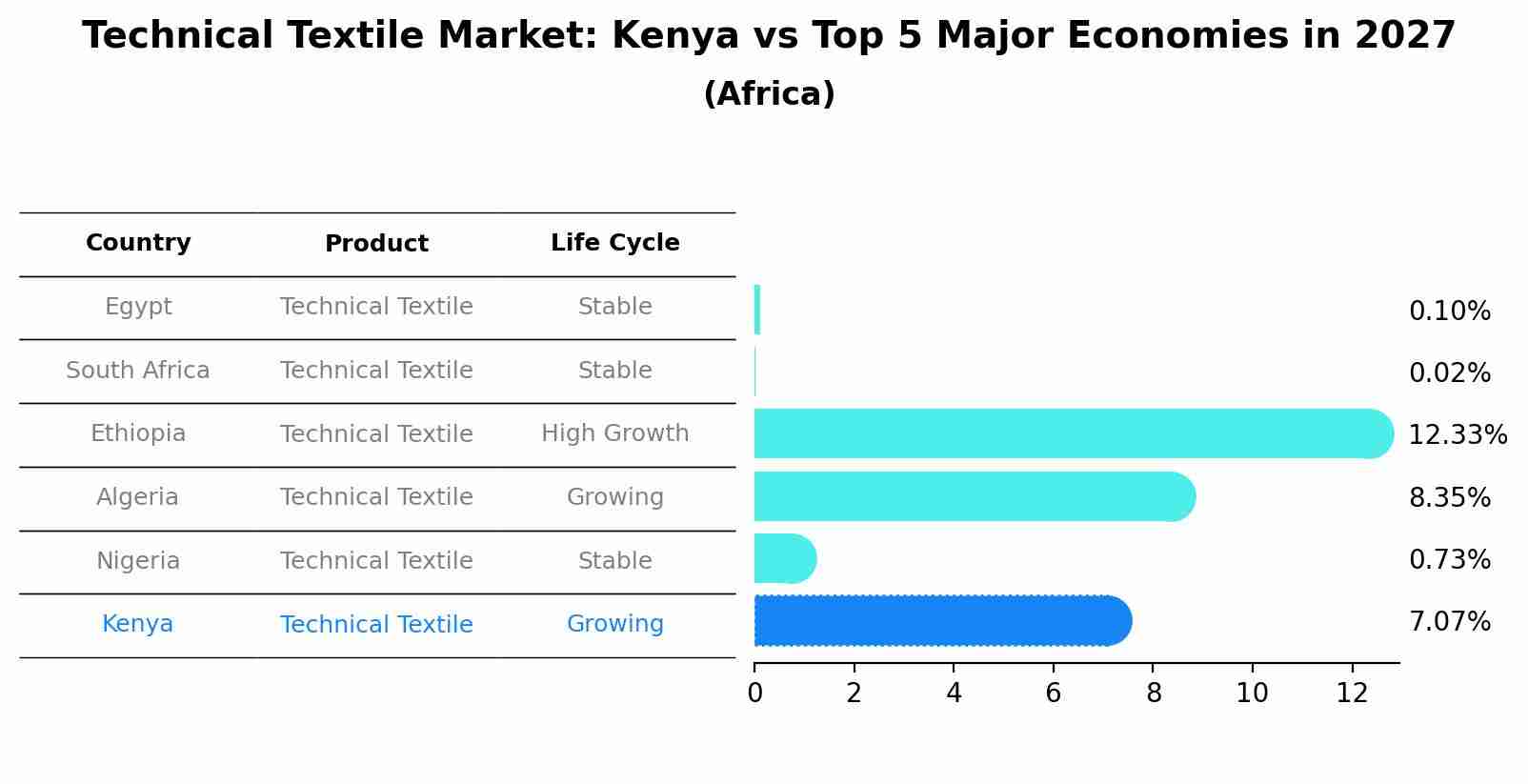 Technical Textile Market: Kenya vs Top 5 Major Economies in 2027 (Africa)