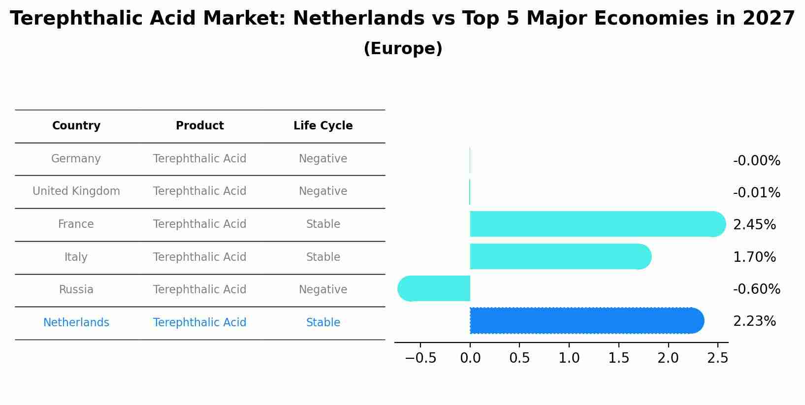 Terephthalic Acid Market: Netherlands vs Top 5 Major Economies in 2027 (Europe)
