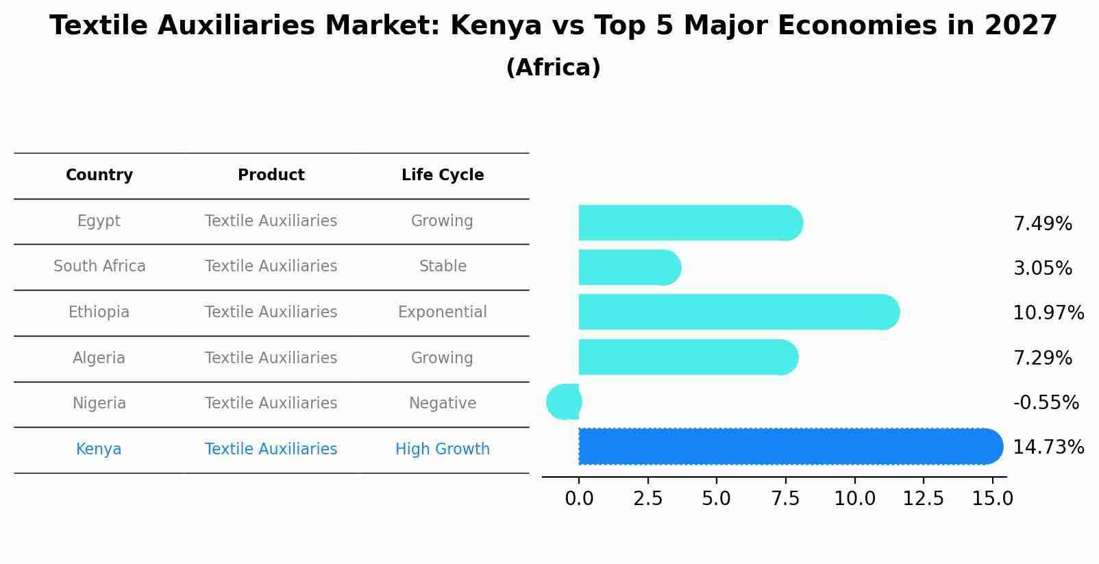 Textile Auxiliaries Market: Kenya vs Top 5 Major Economies in 2027 (Africa)