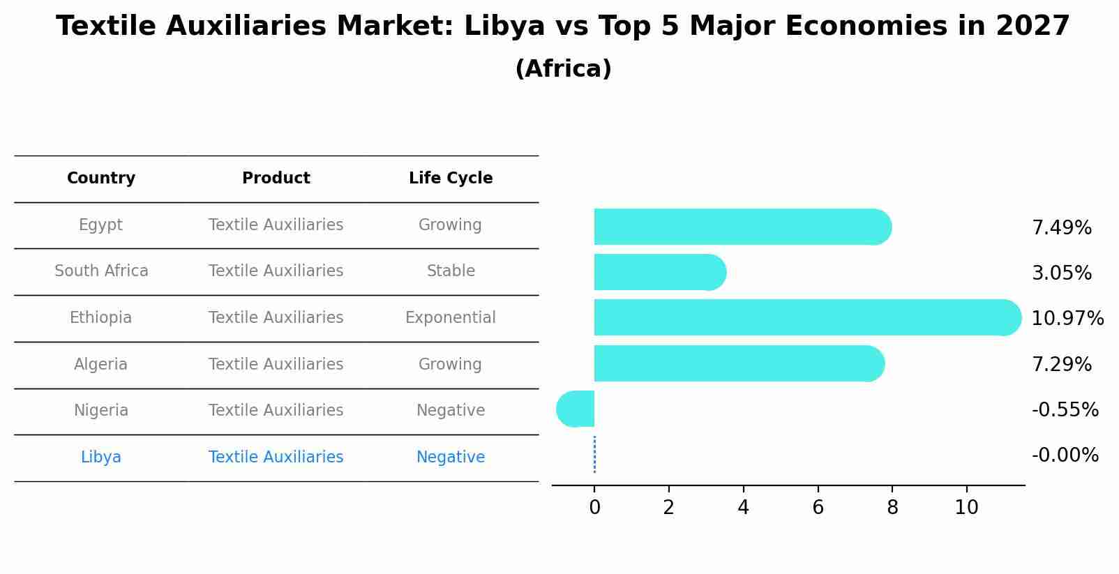 Textile Auxiliaries Market: Libya vs Top 5 Major Economies in 2027 (Africa)
