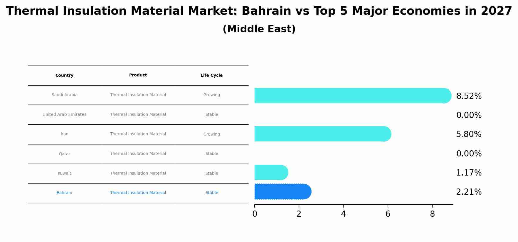 Thermal Insulation Material Market: Bahrain vs Top 5 Major Economies in 2027 (Middle East)