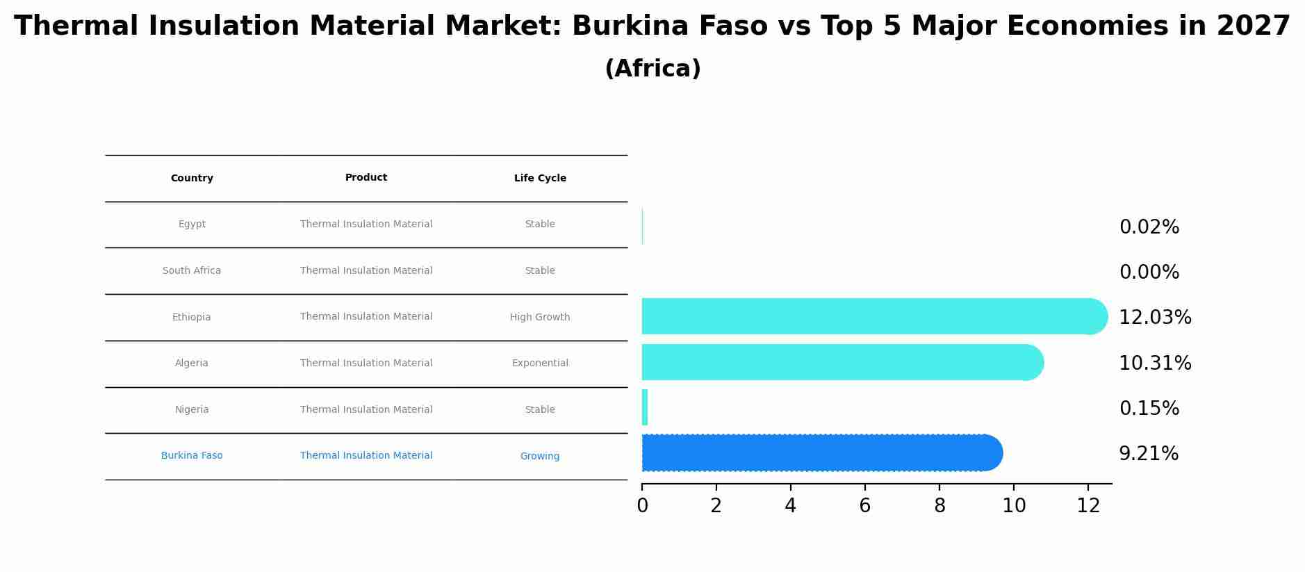 Thermal Insulation Material Market: Burkina Faso vs Top 5 Major Economies in 2027 (Africa)
