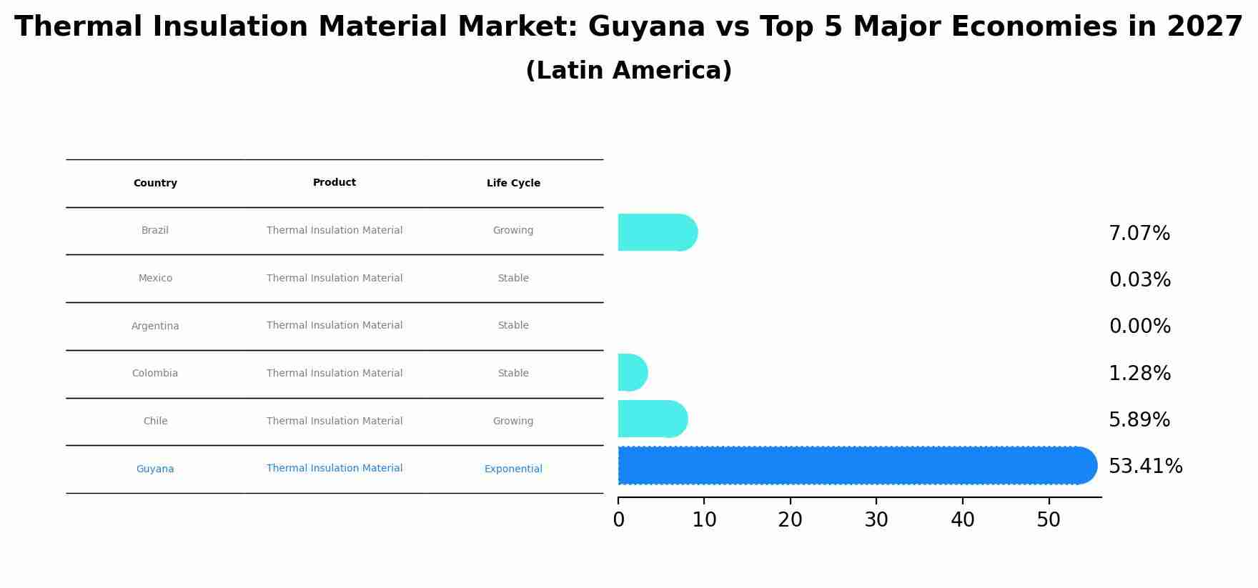 Thermal Insulation Material Market: Guyana vs Top 5 Major Economies in 2027 (Latin America)