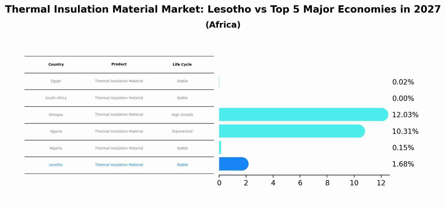 Thermal Insulation Material Market: Lesotho vs Top 5 Major Economies in 2027 (Africa)