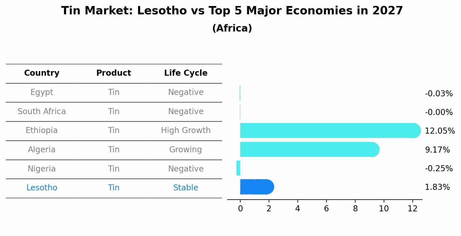Tin Market: Lesotho vs Top 5 Major Economies in 2027 (Africa)