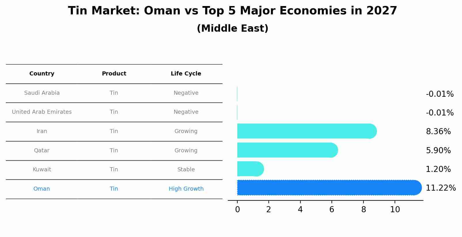 Tin Market: Oman vs Top 5 Major Economies in 2027 (Middle East)