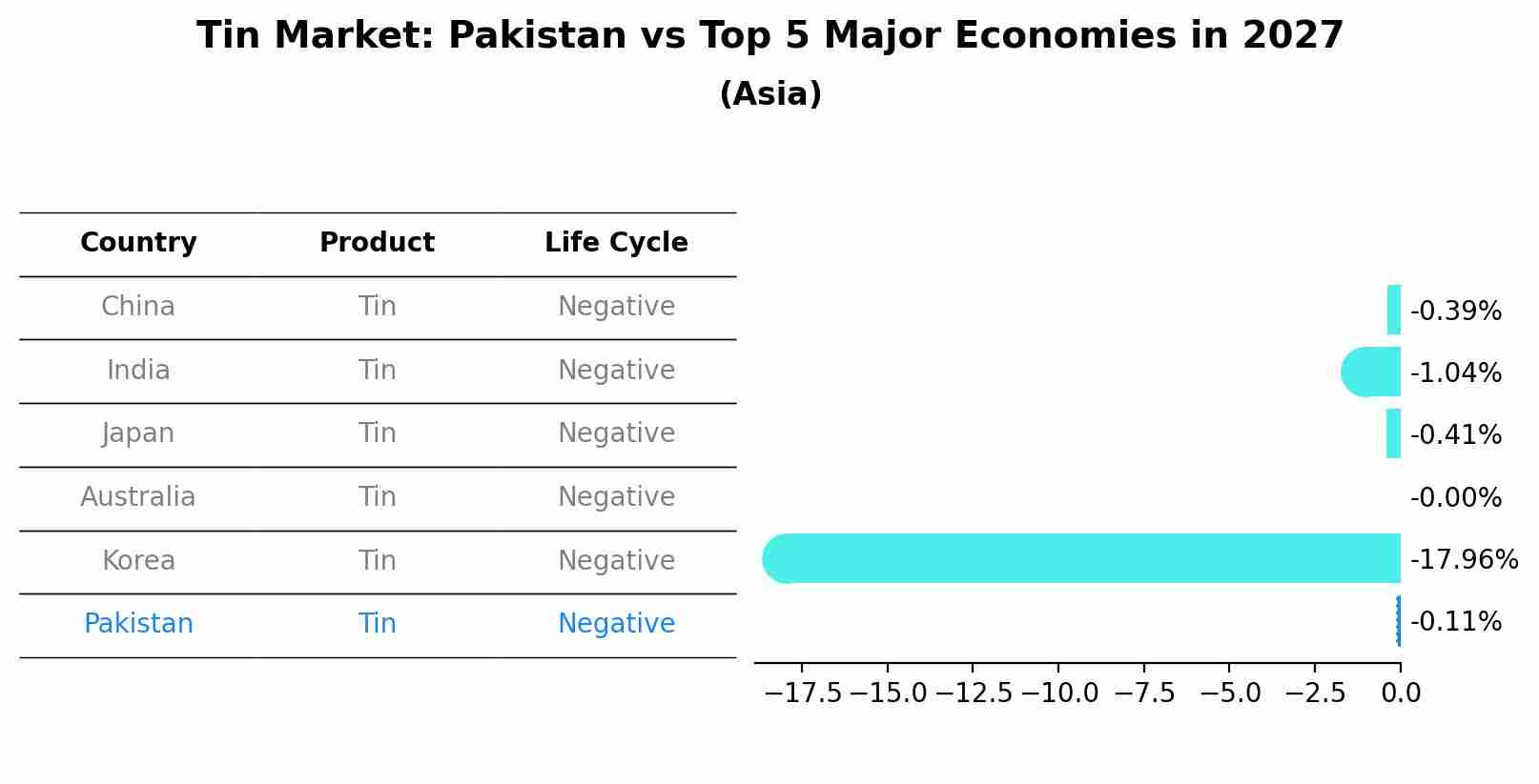 Tin Market: Pakistan vs Top 5 Major Economies in 2027 (Asia)