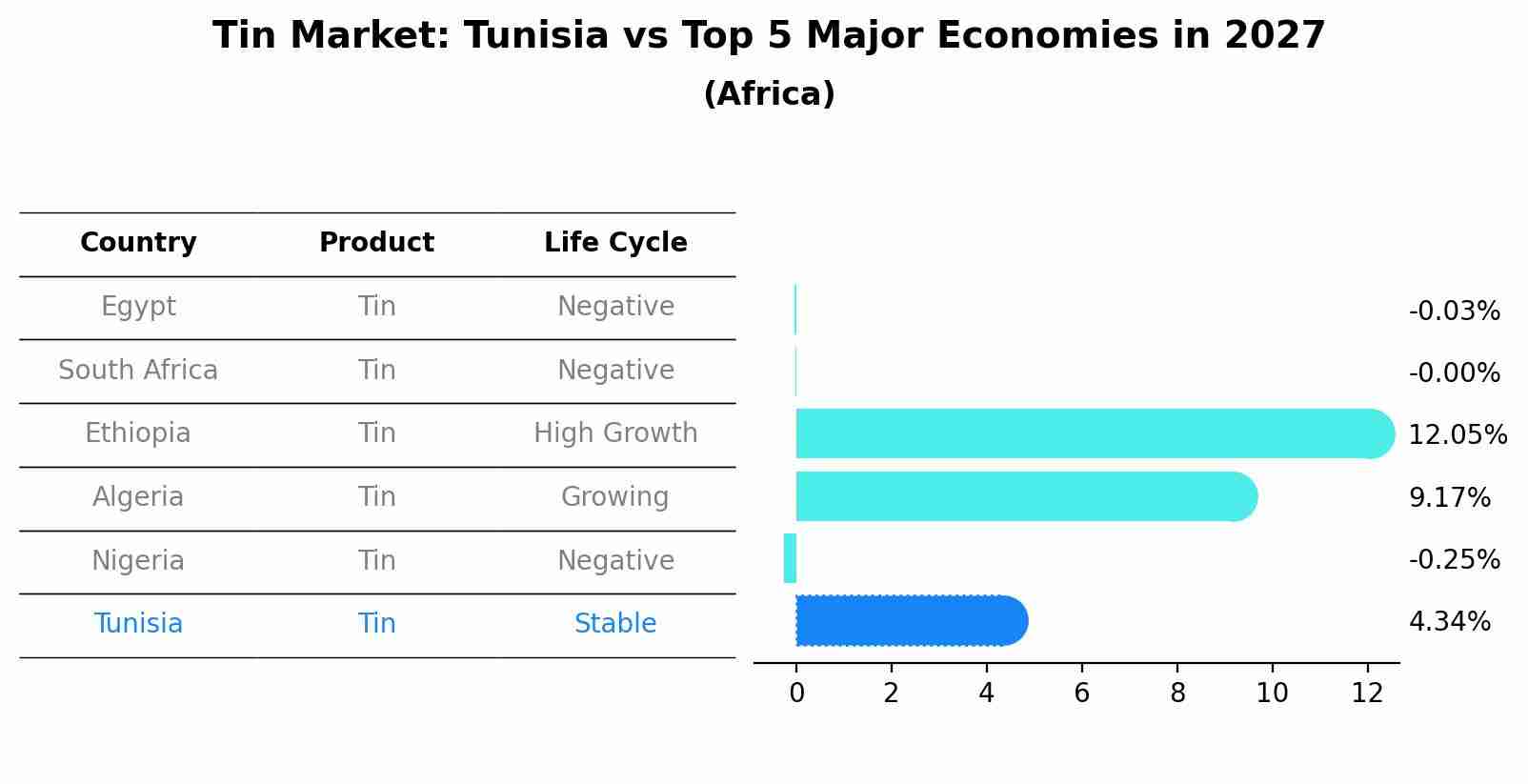 Tin Market: Tunisia vs Top 5 Major Economies in 2027 (Africa)