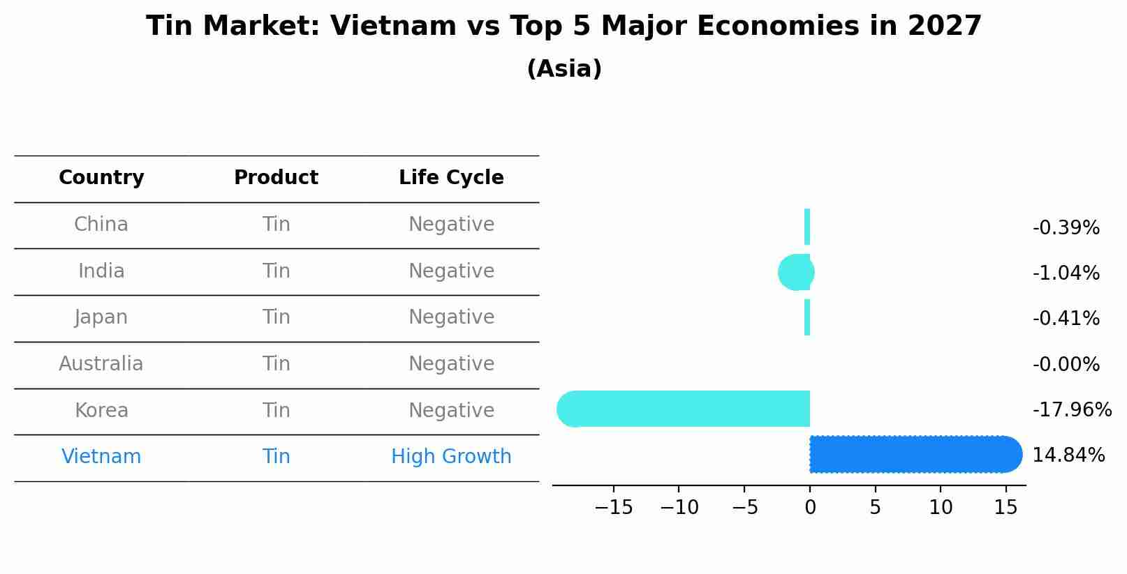 Tin Market: Vietnam vs Top 5 Major Economies in 2027 (Asia)