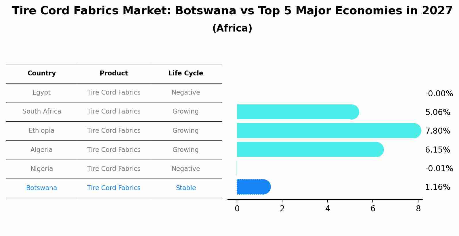 Tire Cord Fabrics Market: Botswana vs Top 5 Major Economies in 2027 (Africa)