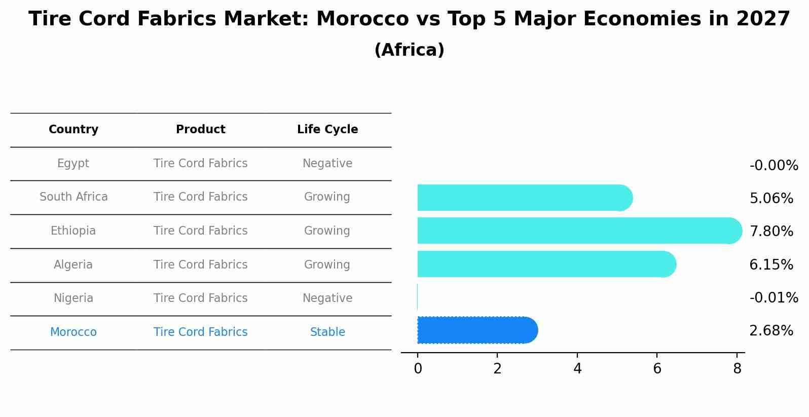 Tire Cord Fabrics Market: Morocco vs Top 5 Major Economies in 2027 (Africa)