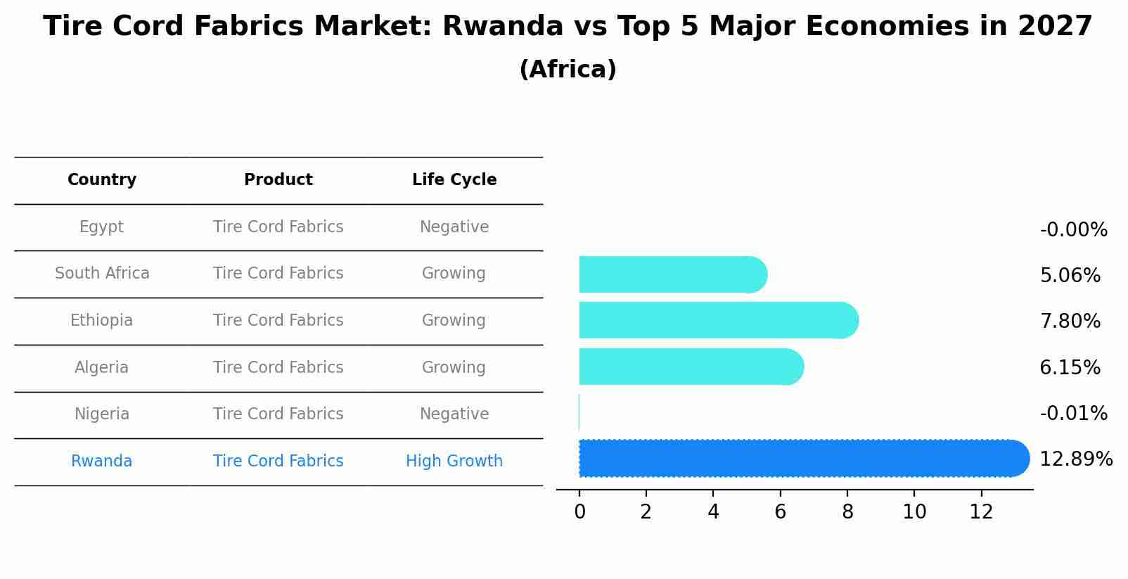 Tire Cord Fabrics Market: Rwanda vs Top 5 Major Economies in 2027 (Africa)