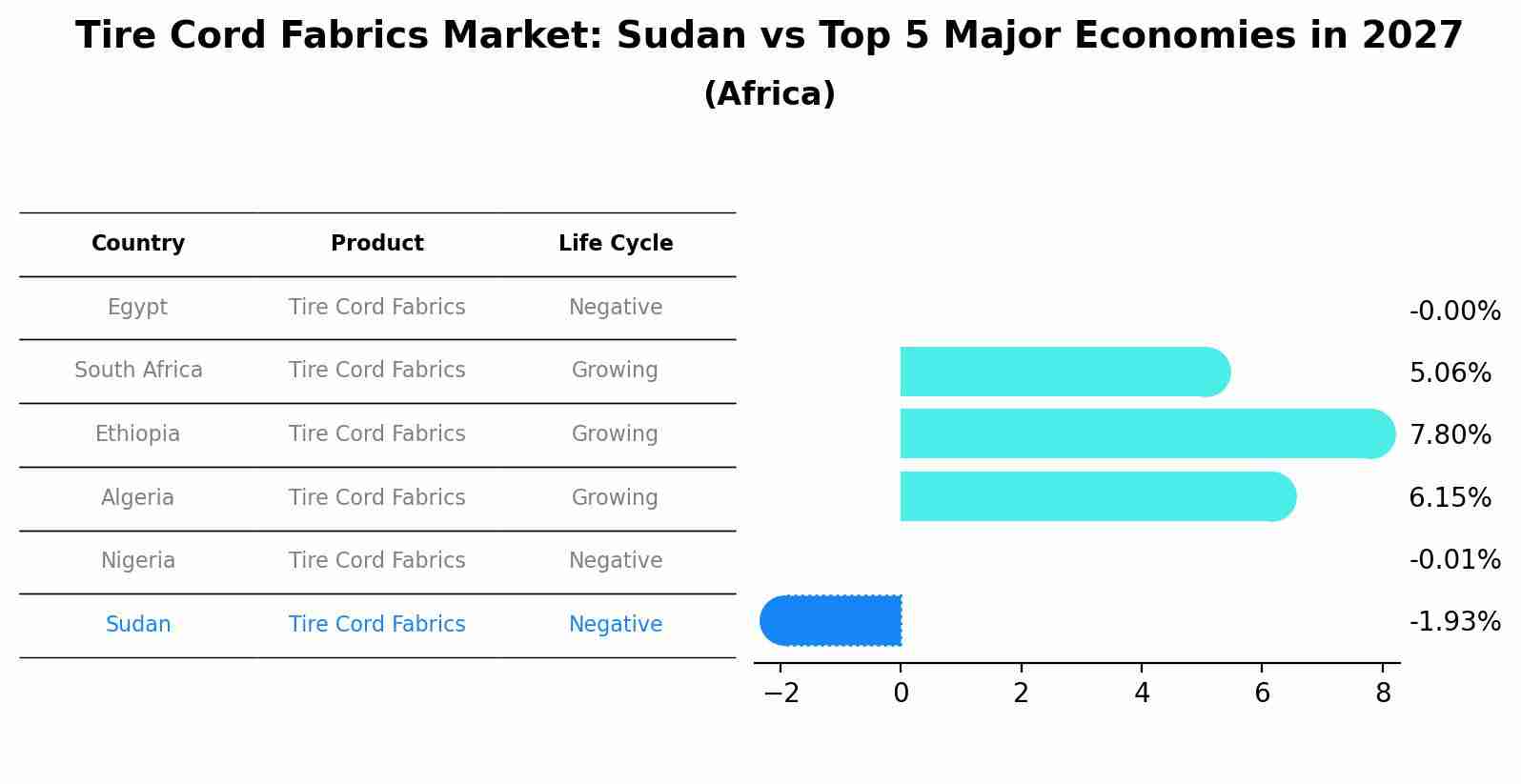 Tire Cord Fabrics Market: Sudan vs Top 5 Major Economies in 2027 (Africa)