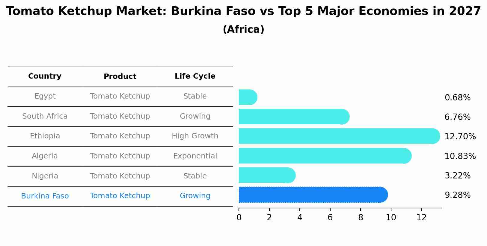 Tomato Ketchup Market: Burkina Faso vs Top 5 Major Economies in 2027 (Africa)