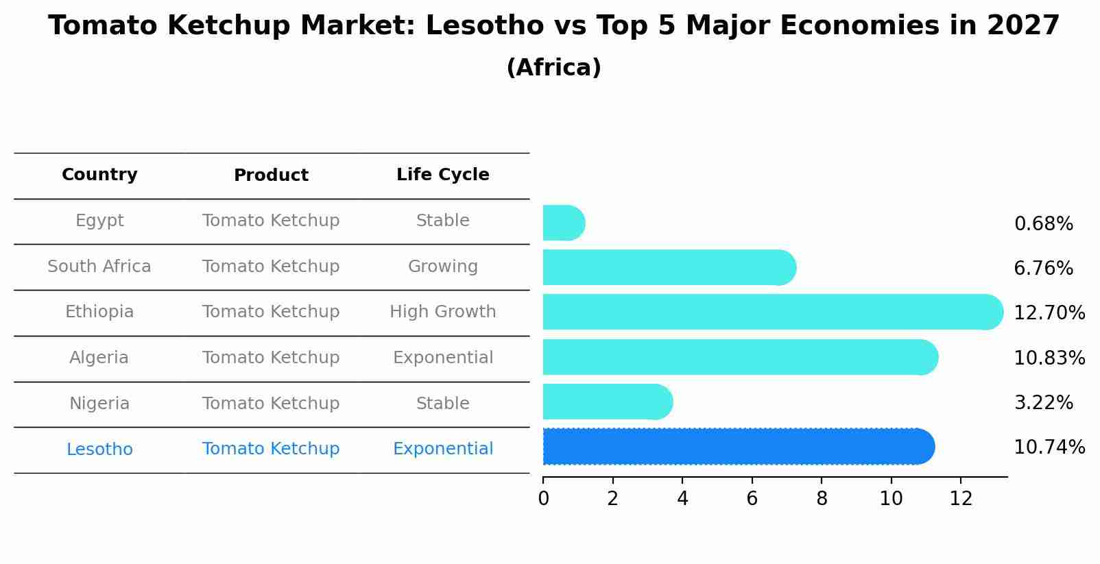 Tomato Ketchup Market: Lesotho vs Top 5 Major Economies in 2027 (Africa)
