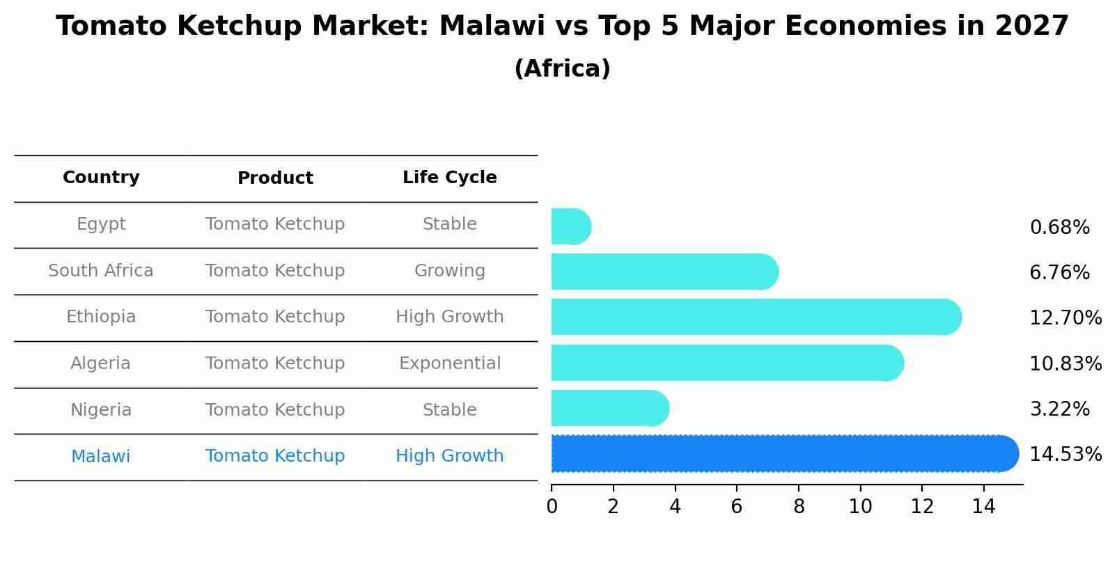 Tomato Ketchup Market: Malawi vs Top 5 Major Economies in 2027 (Africa)