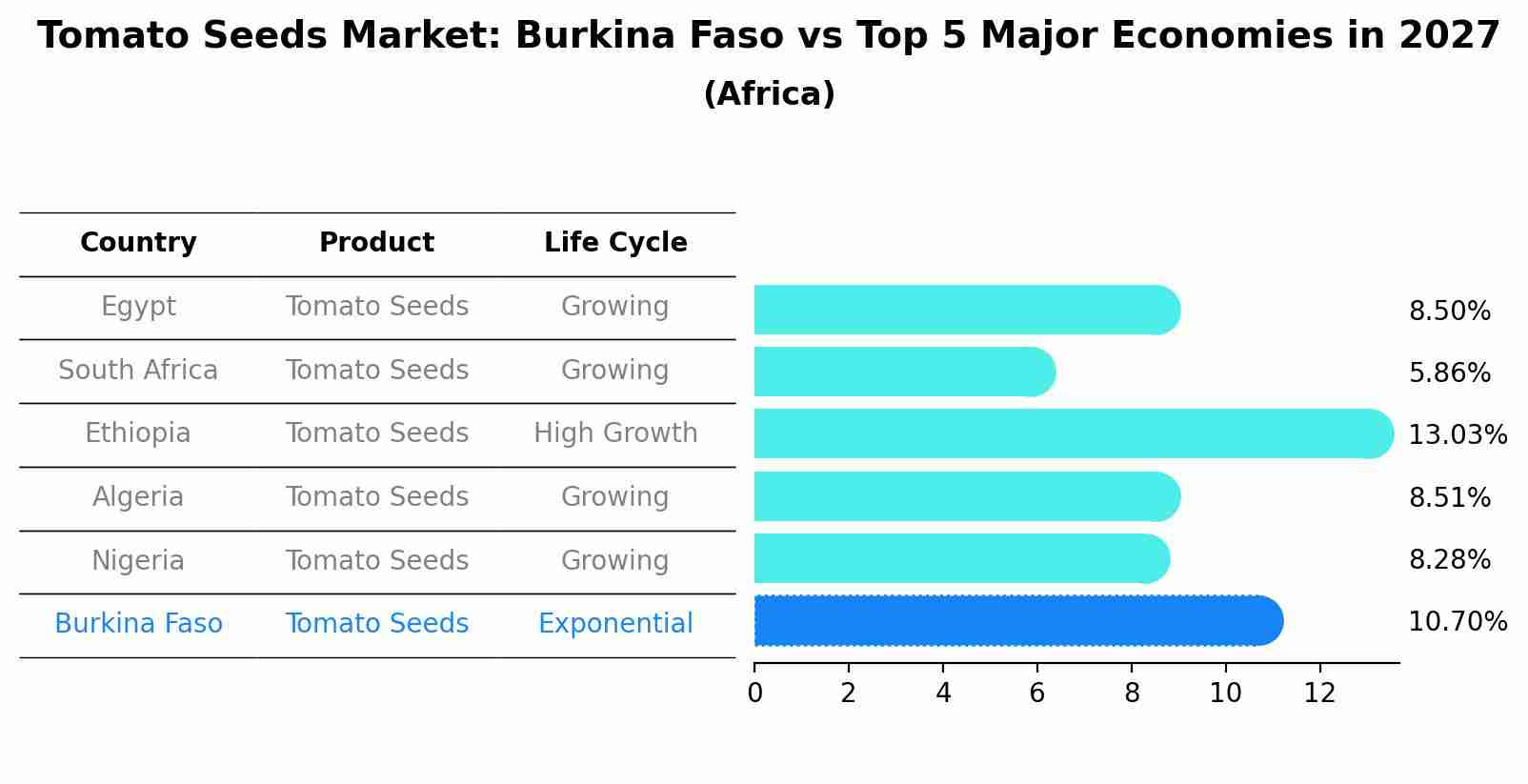 Tomato Seeds Market: Burkina Faso vs Top 5 Major Economies in 2027 (Africa)