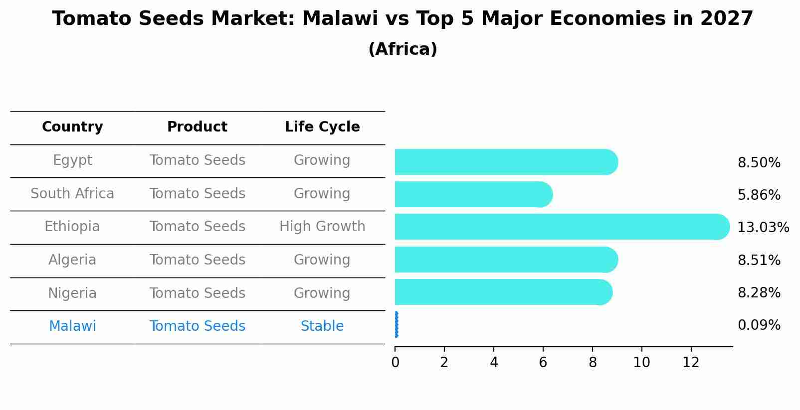 Tomato Seeds Market: Malawi vs Top 5 Major Economies in 2027 (Africa)