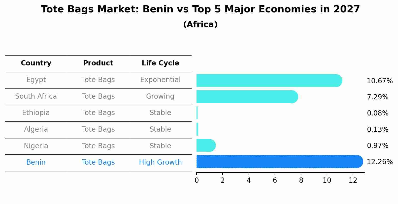 Tote Bags Market: Benin vs Top 5 Major Economies in 2027 (Africa)