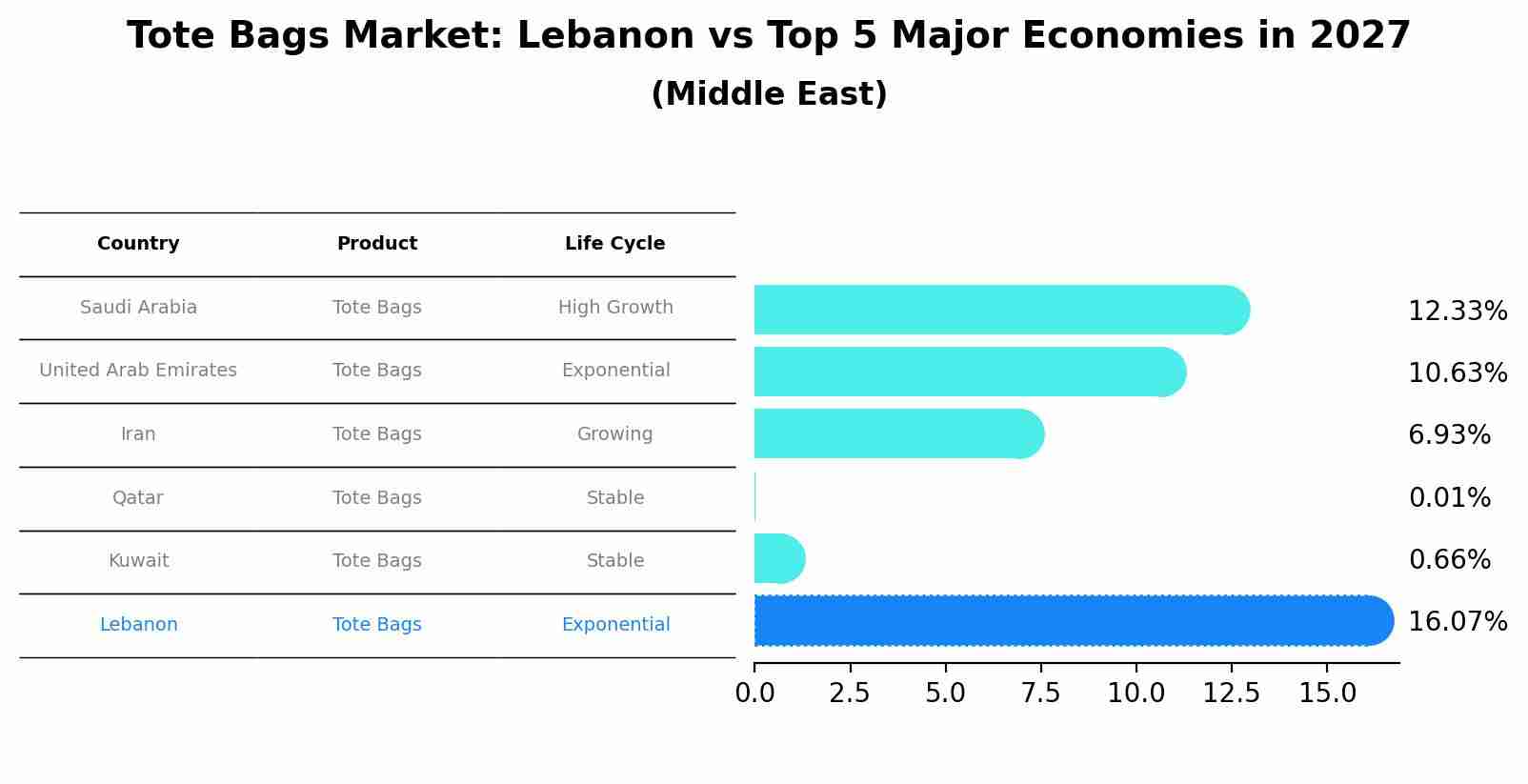 Tote Bags Market: Lebanon vs Top 5 Major Economies in 2027 (Middle East)