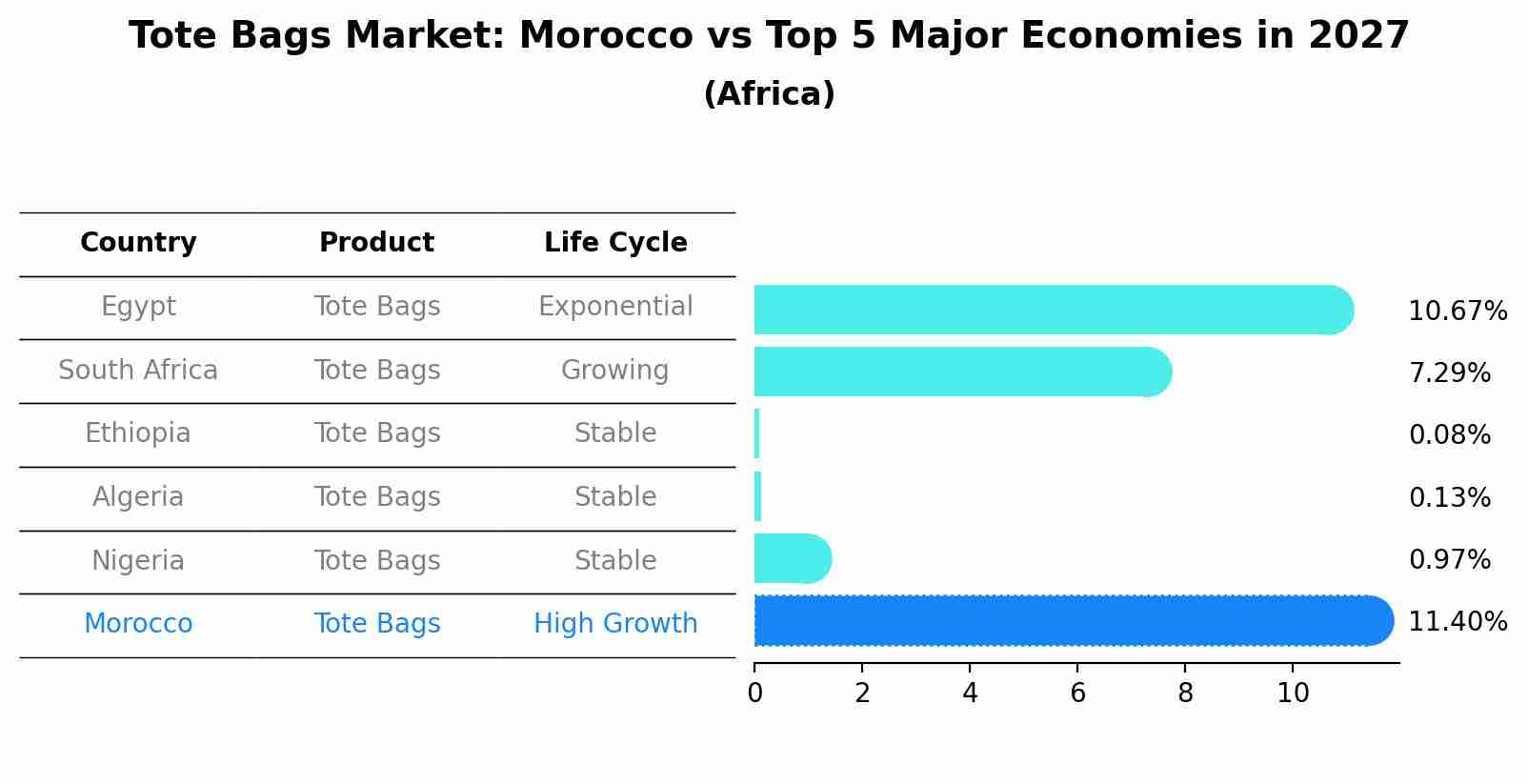 Tote Bags Market: Morocco vs Top 5 Major Economies in 2027 (Africa)