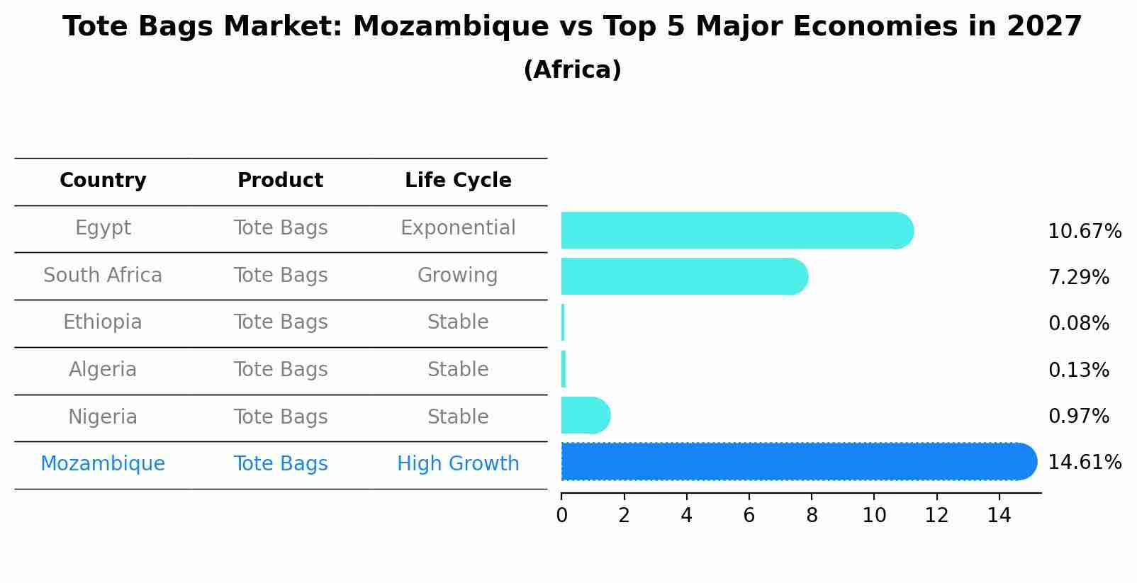 Tote Bags Market: Mozambique vs Top 5 Major Economies in 2027 (Africa)