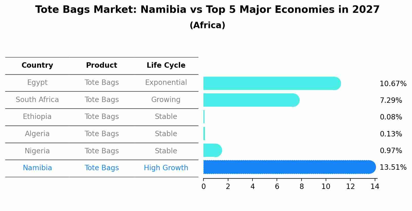 Tote Bags Market: Namibia vs Top 5 Major Economies in 2027 (Africa)