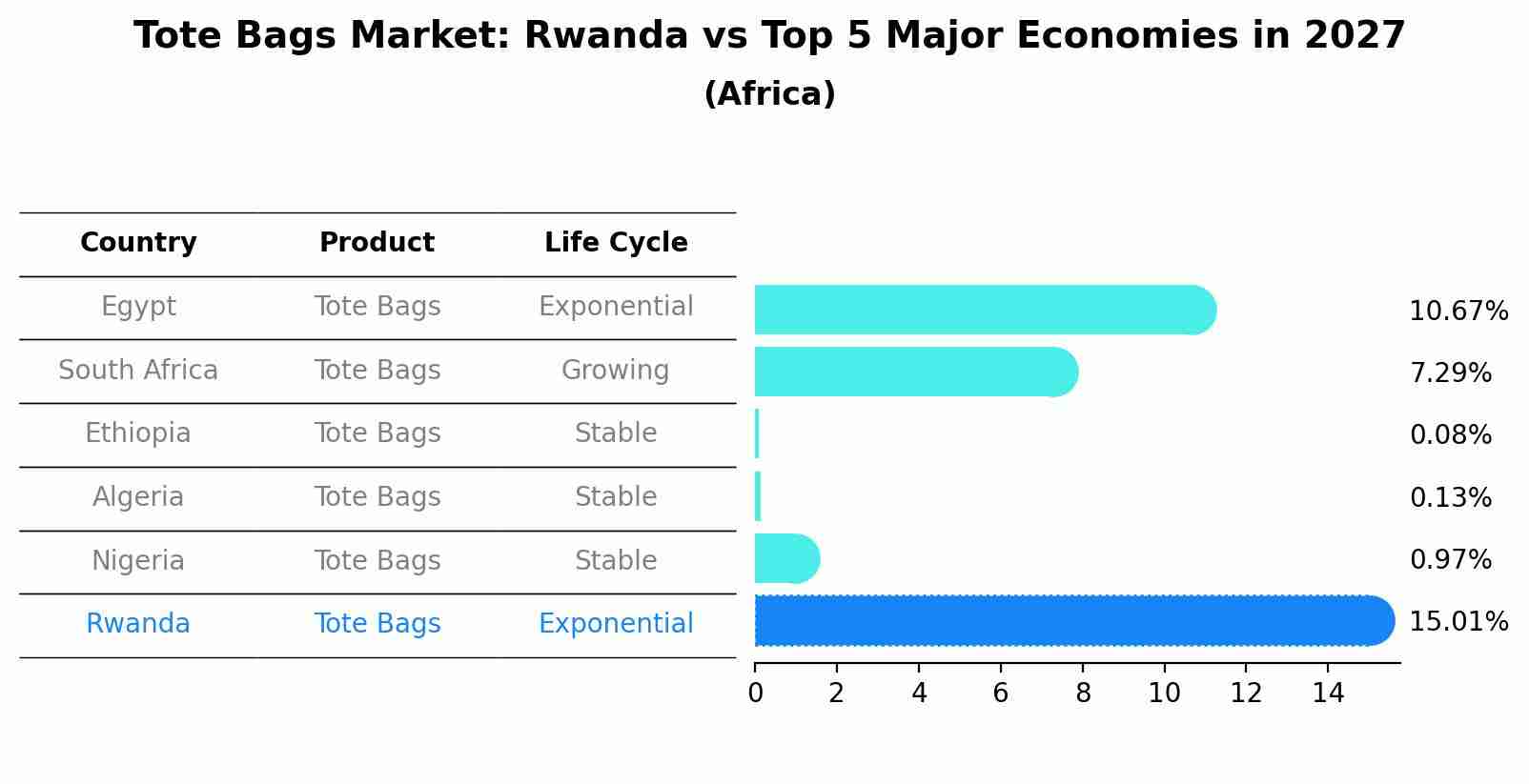 Tote Bags Market: Rwanda vs Top 5 Major Economies in 2027 (Africa)
