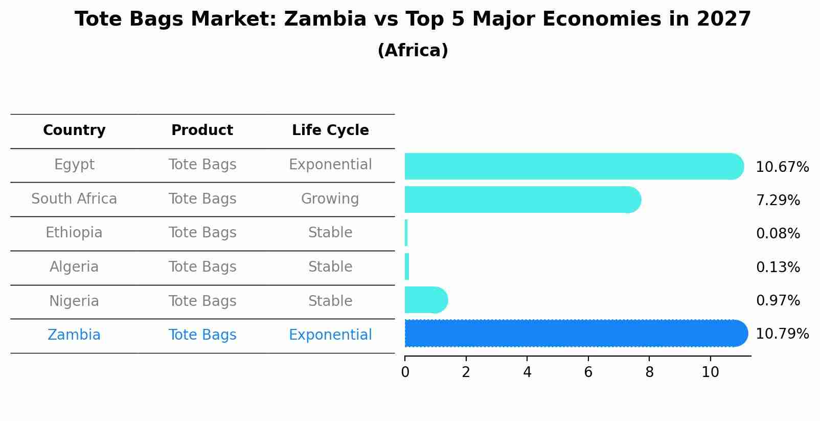 Tote Bags Market: Zambia vs Top 5 Major Economies in 2027 (Africa)