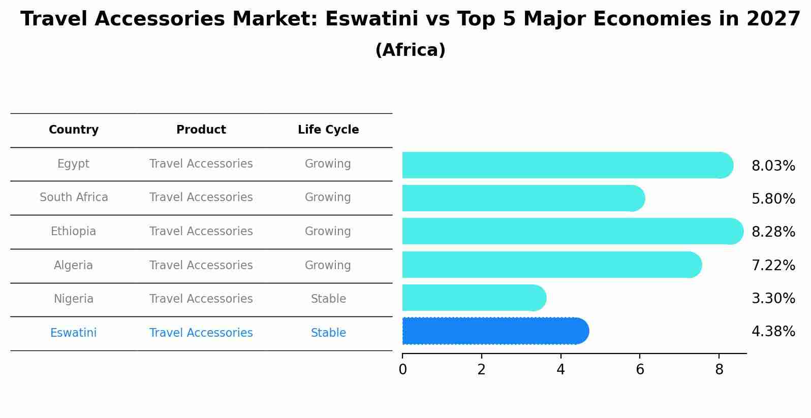 Travel Accessories Market: Eswatini vs Top 5 Major Economies in 2027 (Africa)