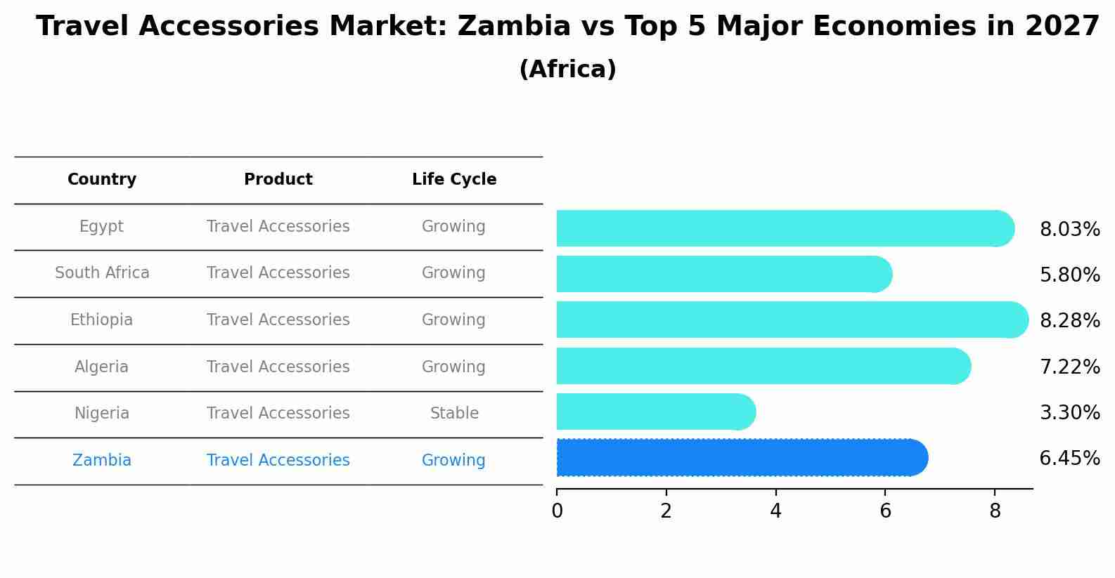 Travel Accessories Market: Zambia vs Top 5 Major Economies in 2027 (Africa)