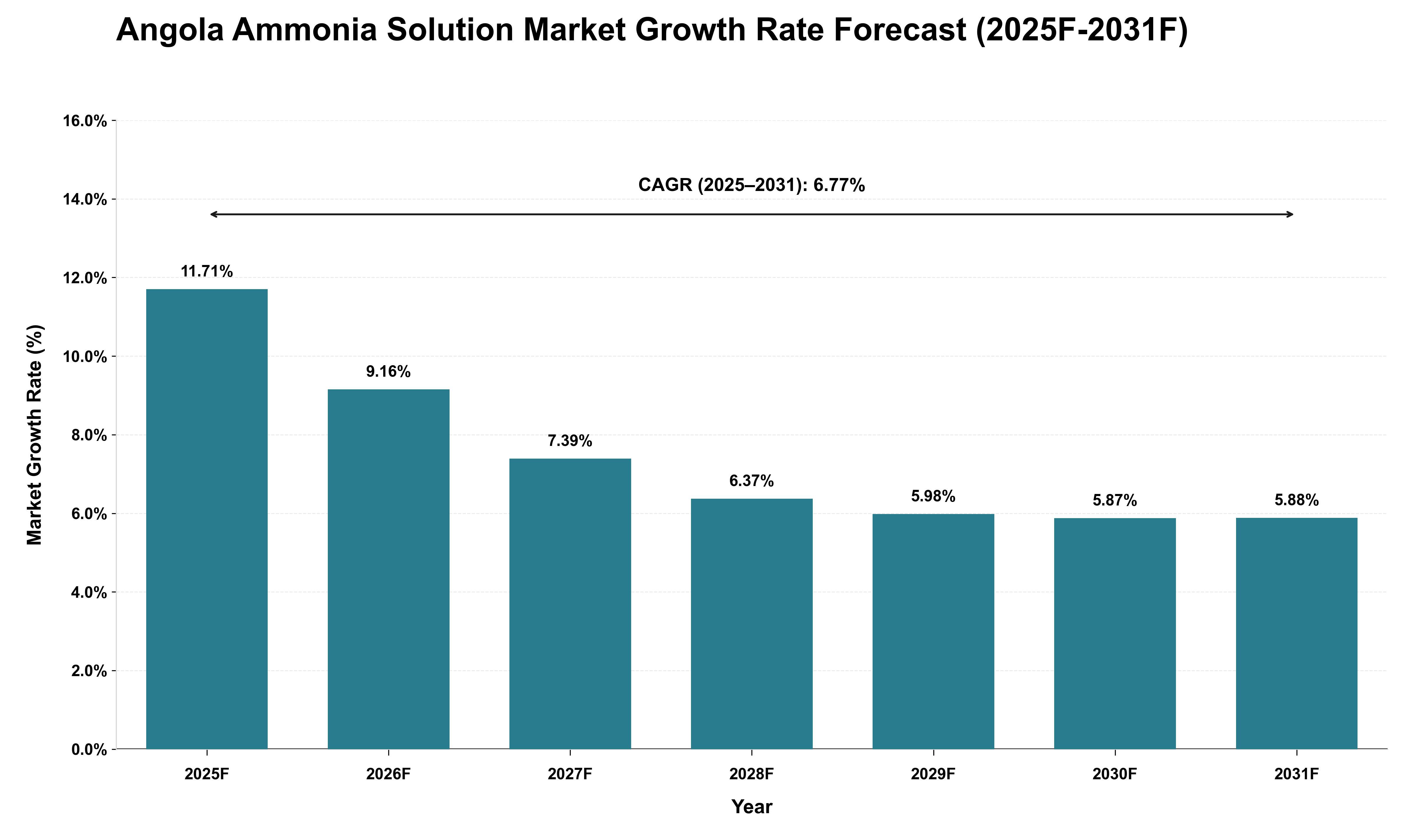 Angola Ammonia Solution Market Growth Rate Analysis (2025 - 2031)