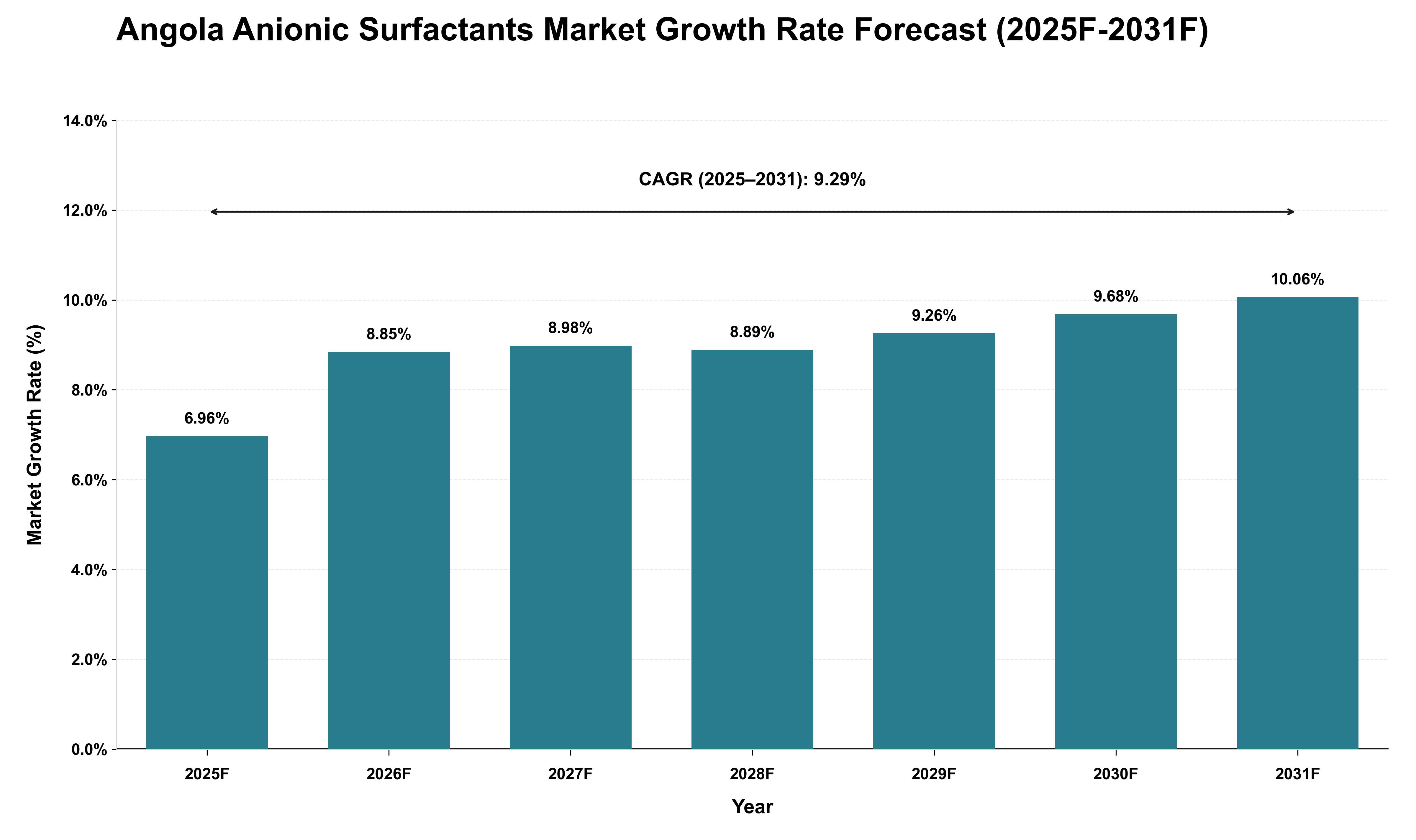 Angola Anionic Surfactants Market Growth Rate Analysis (2025 - 2031)