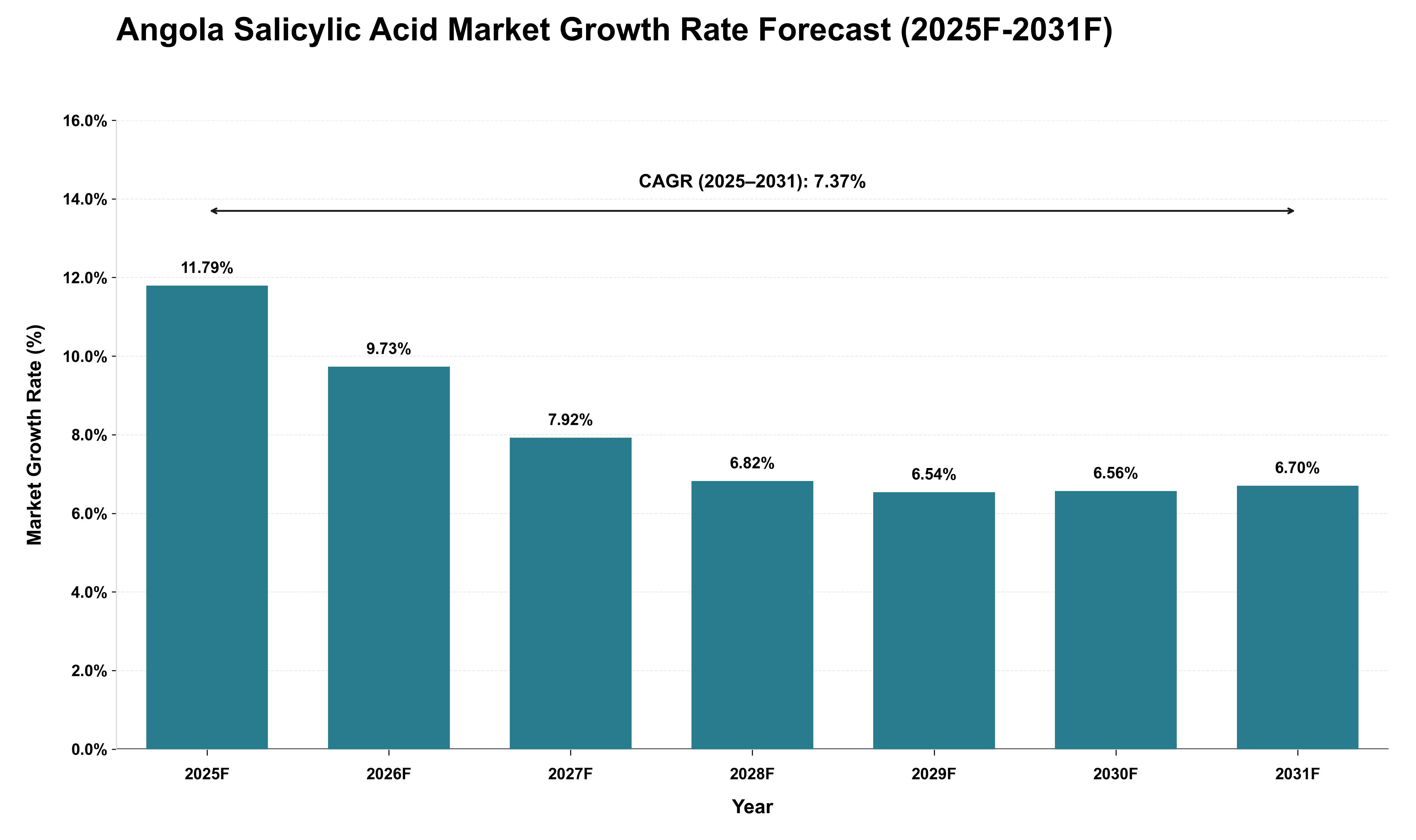 Angola Salicylic Acid Market Growth Rate Analysis (2025 - 2031)