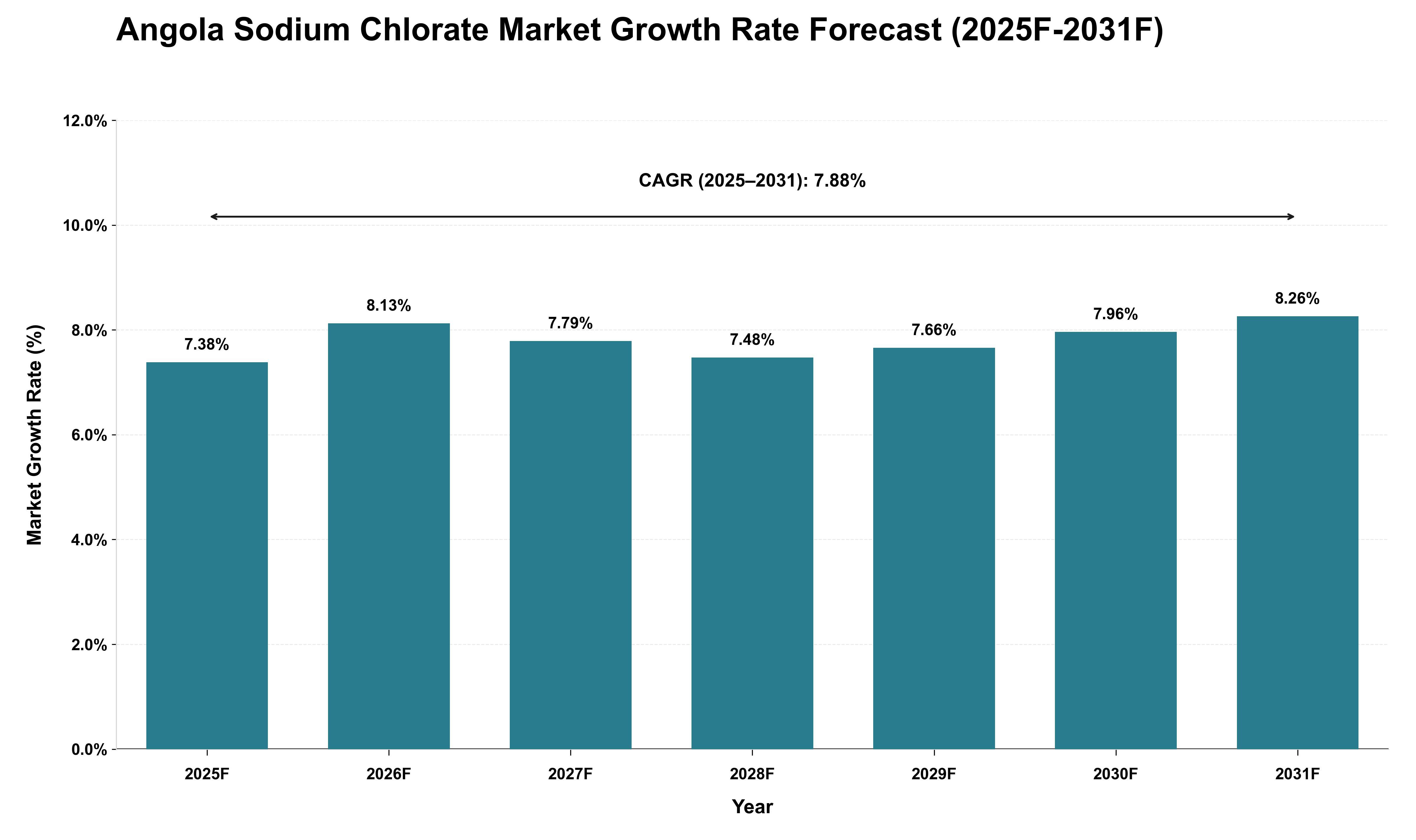 Angola Sodium Chlorate Market Growth Rate Analysis (2025 - 2031)