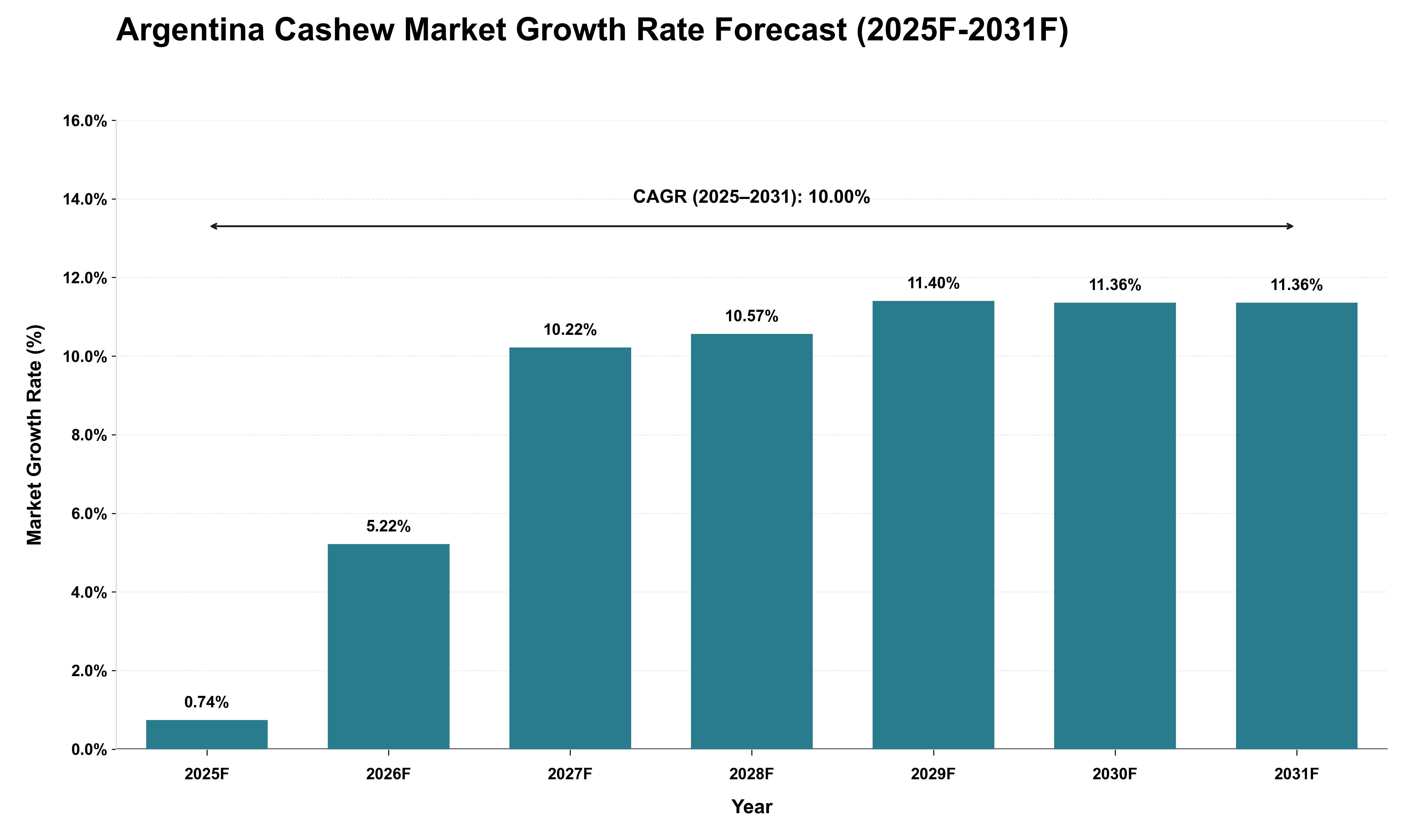 Argentina Cashew Market Growth Rate Analysis (2025 - 2031)