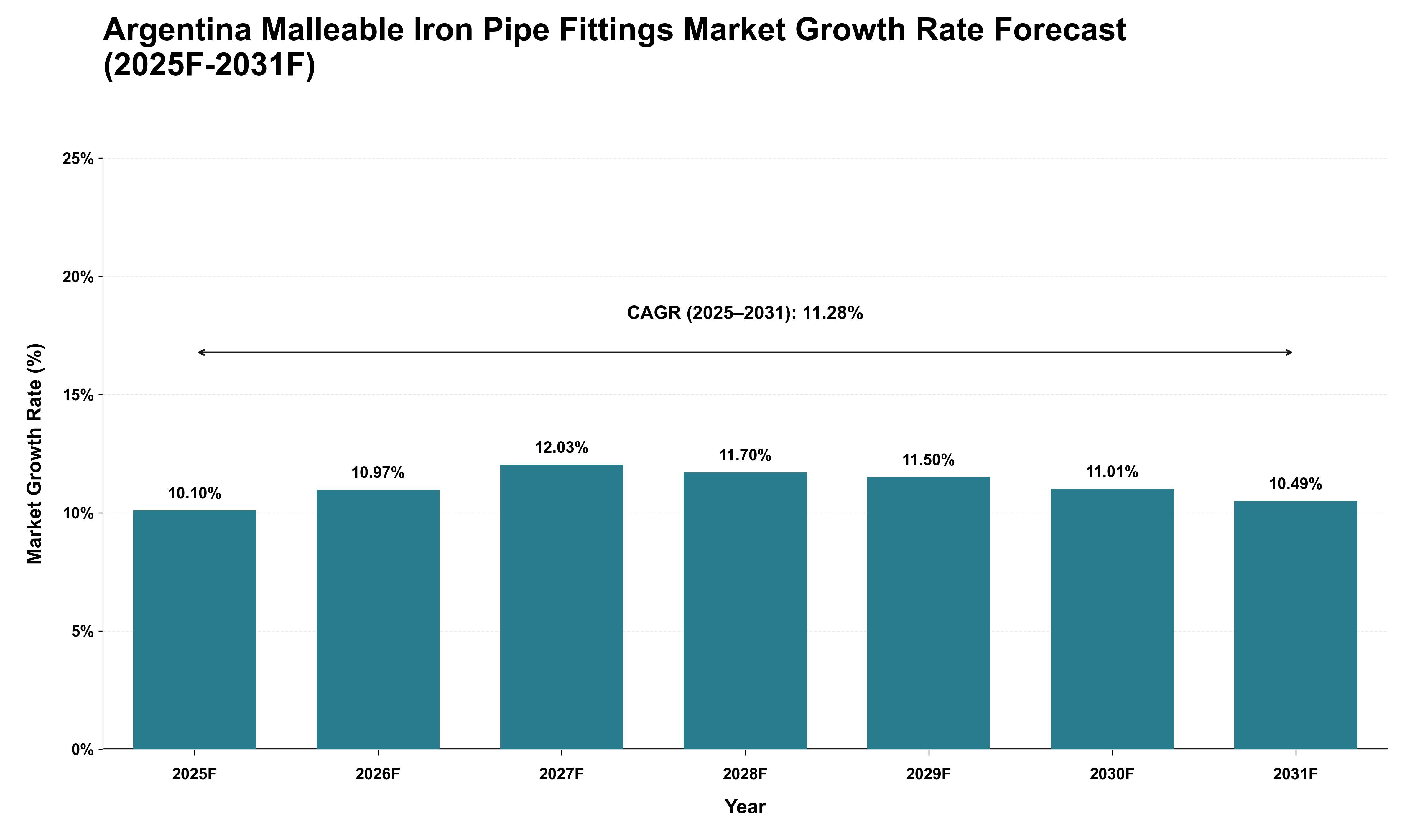 Argentina Malleable Iron Pipe Fittings Market Growth Rate Analysis (2025 - 2031)