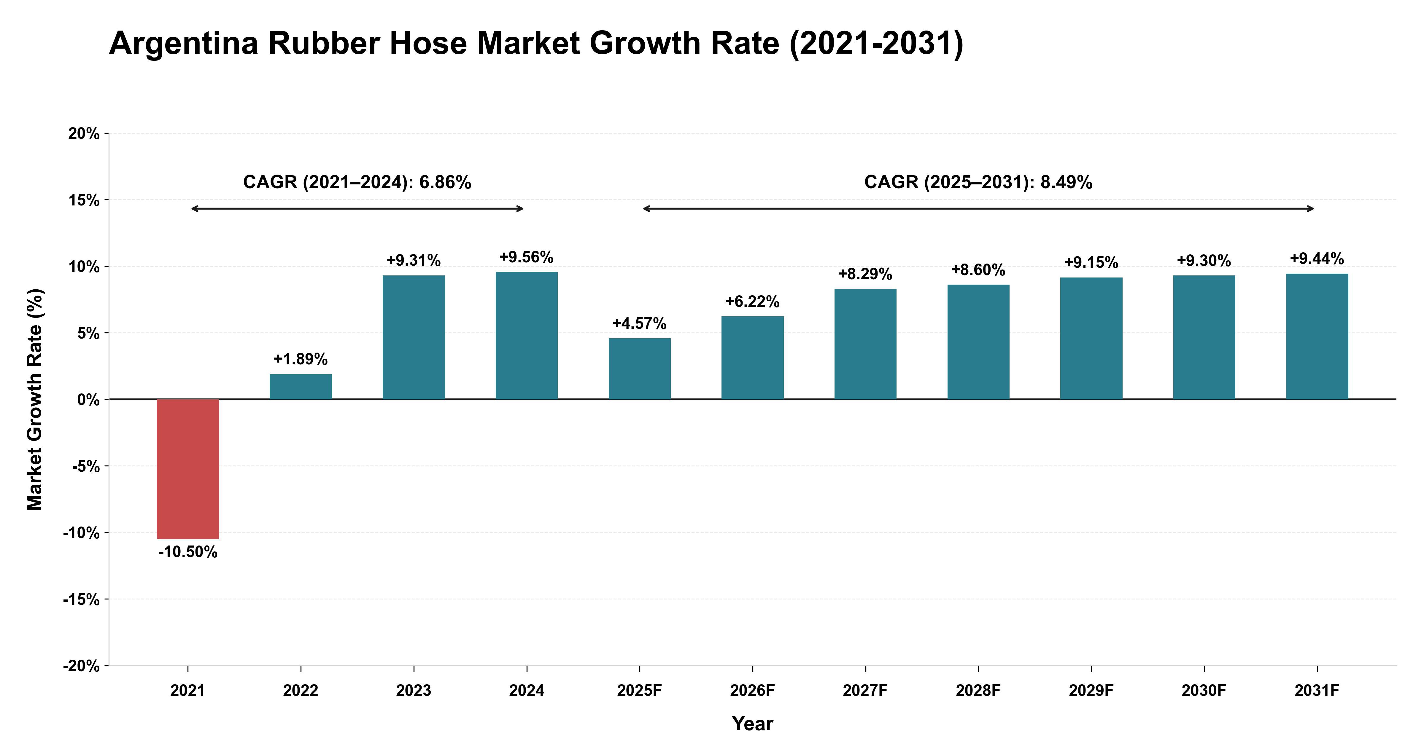 Argentina Rubber Hose Market Growth Rate Analysis (2021-2031)