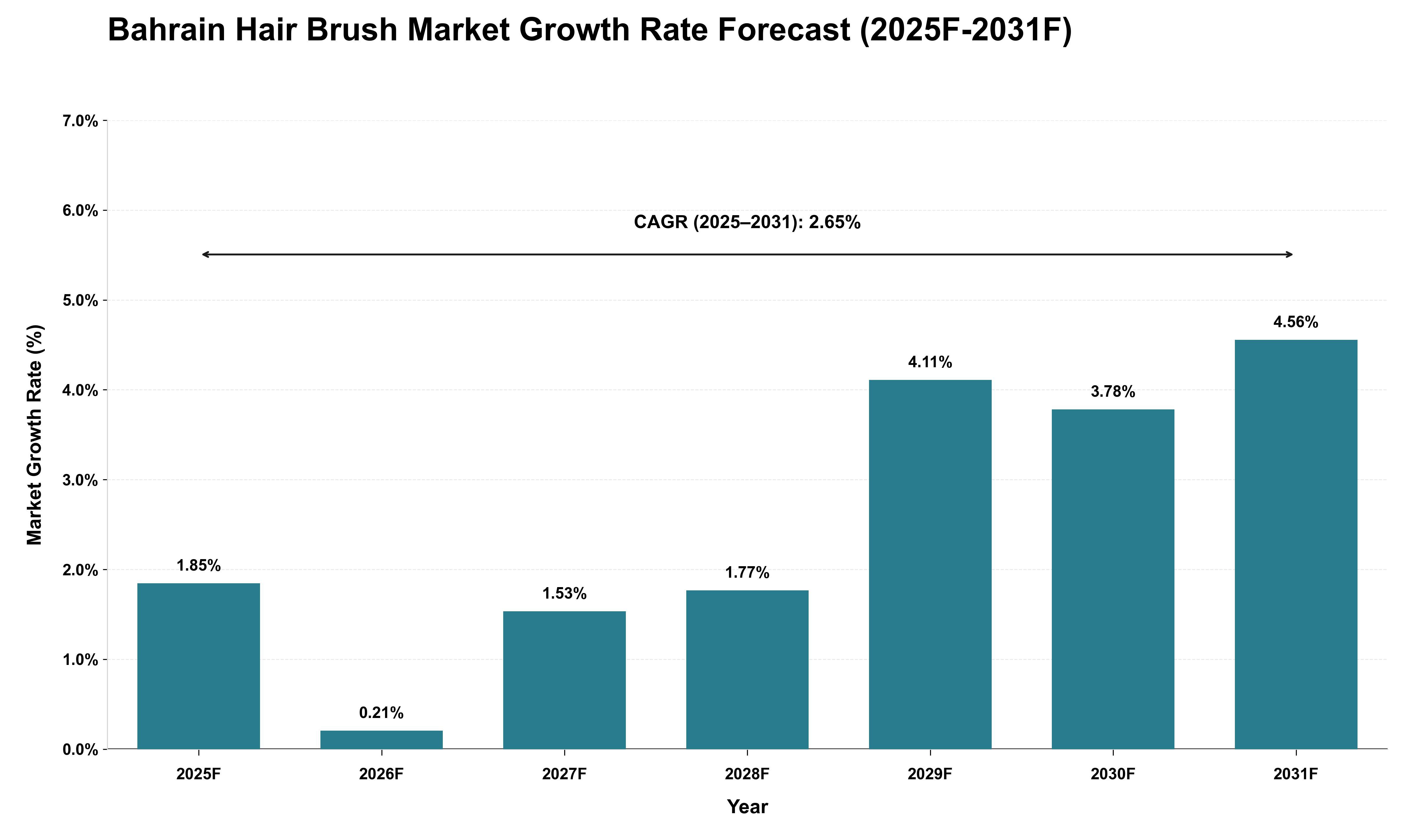Bahrain Hair Brush Market Growth Rate Analysis (2025 - 2031)