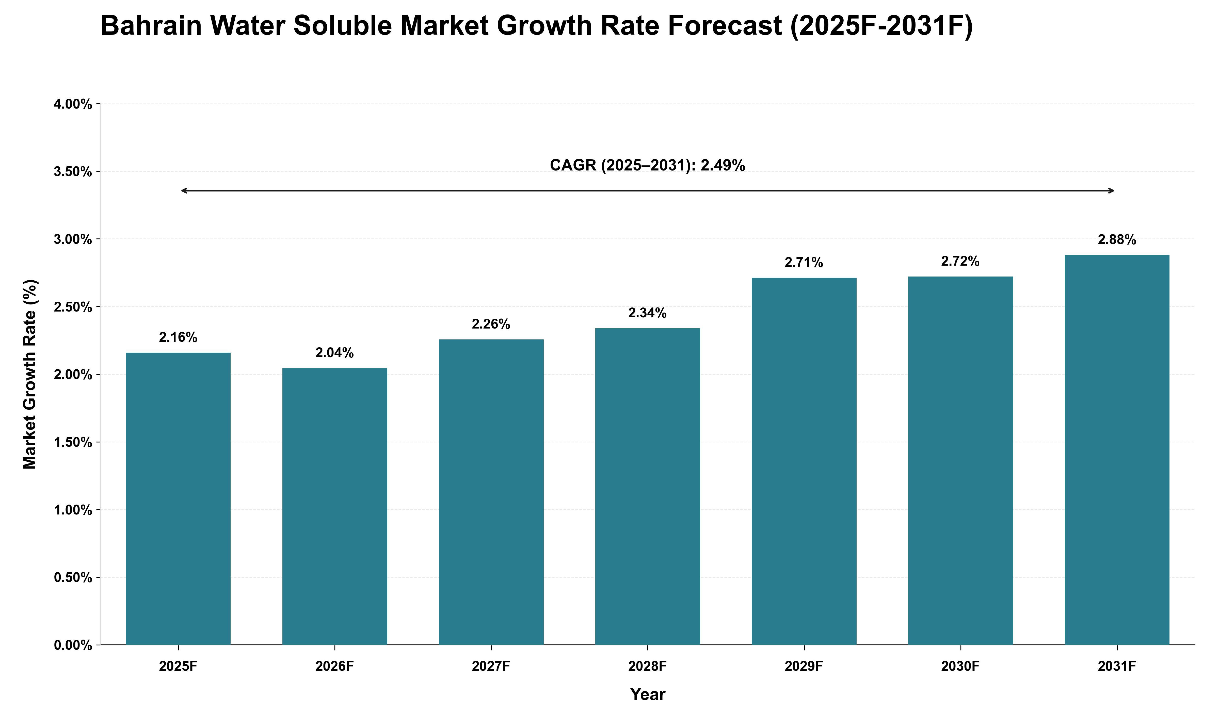 Bahrain Water Soluble Market Growth Rate Analysis (2025 - 2031)