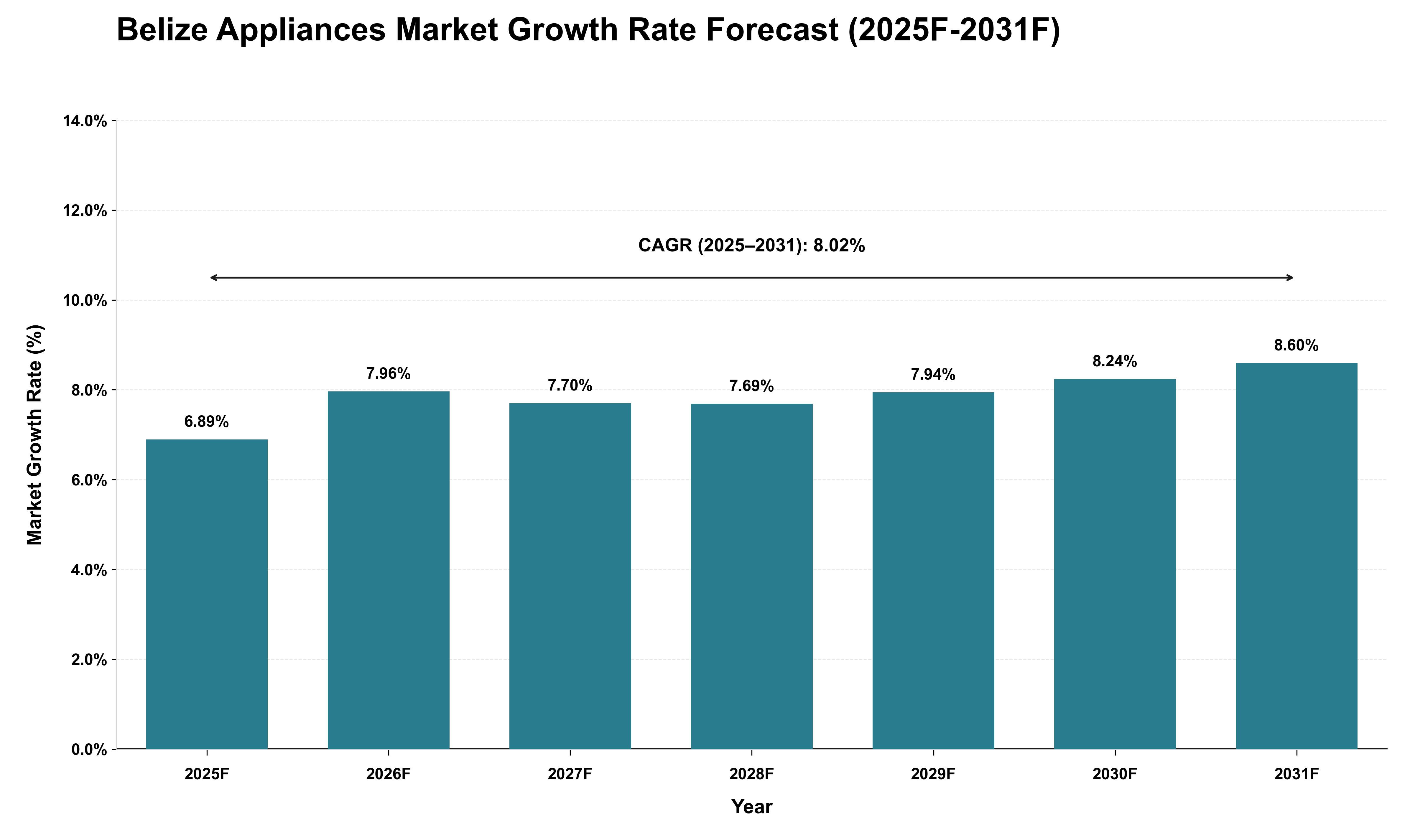 Belize Appliances Market Growth Rate Analysis (2025 - 2031)