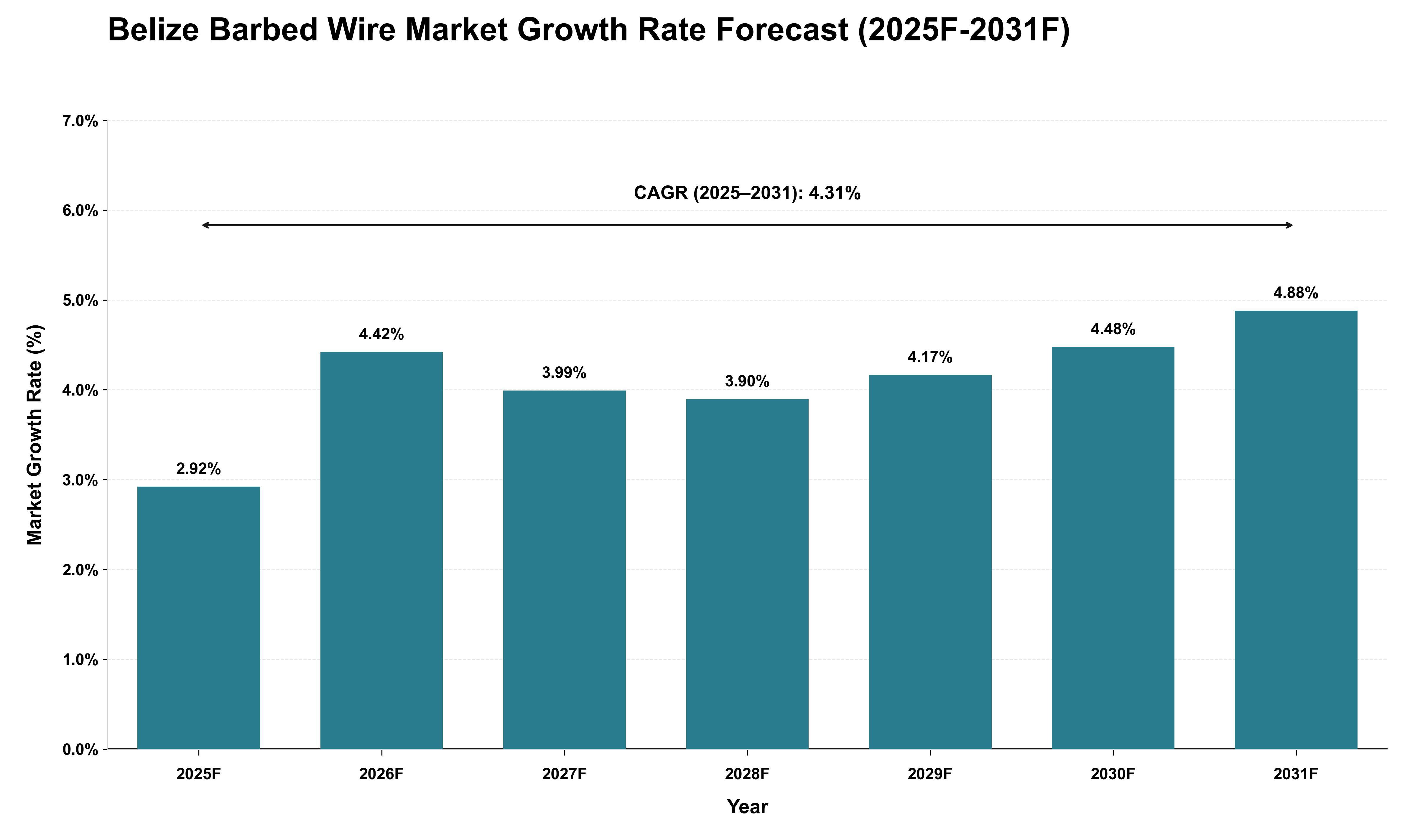 Belize Barbed Wire Market Growth Rate Analysis (2025 - 2031)