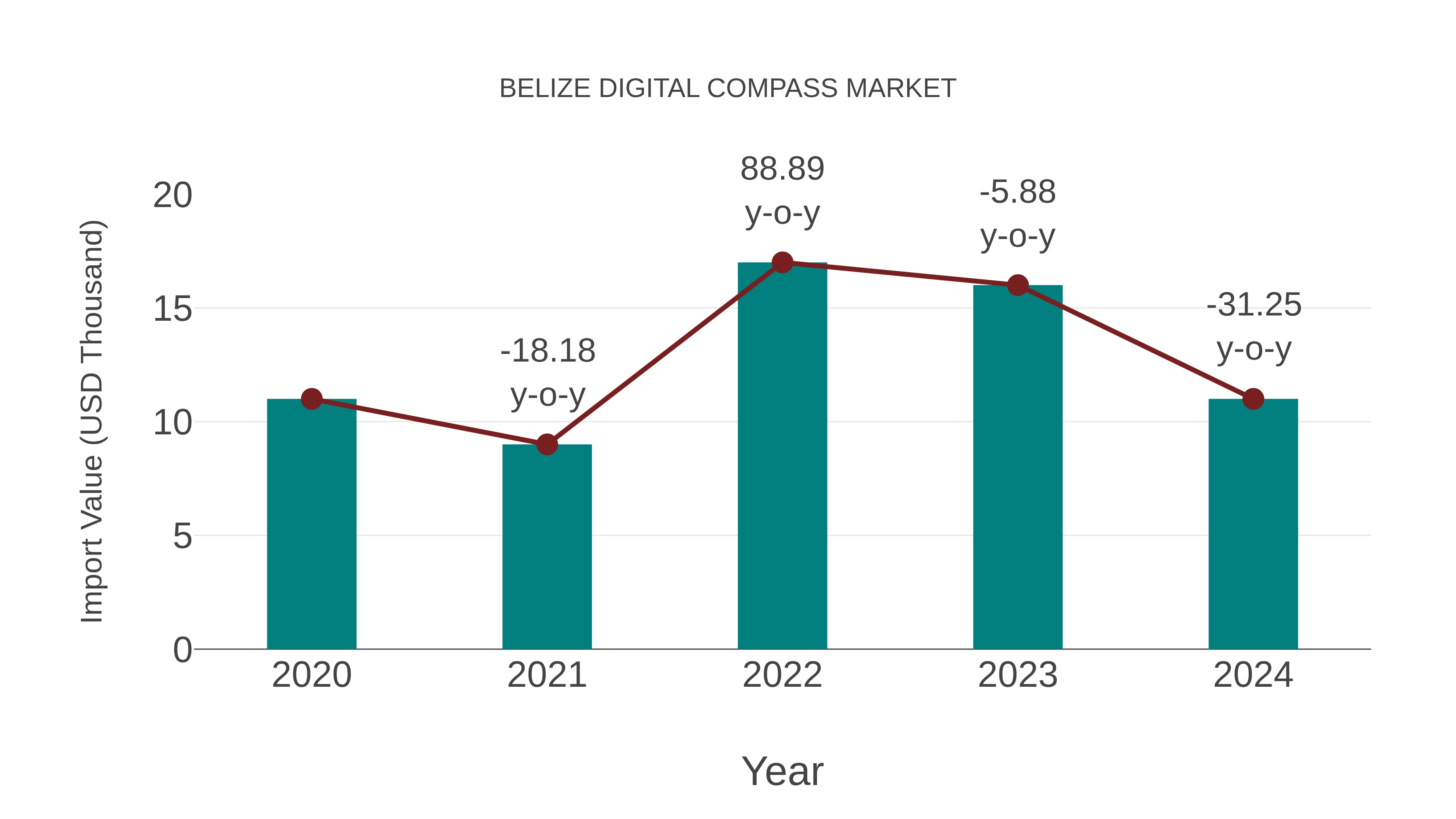  Belize Digital Compass Market: Import Trend Analysis