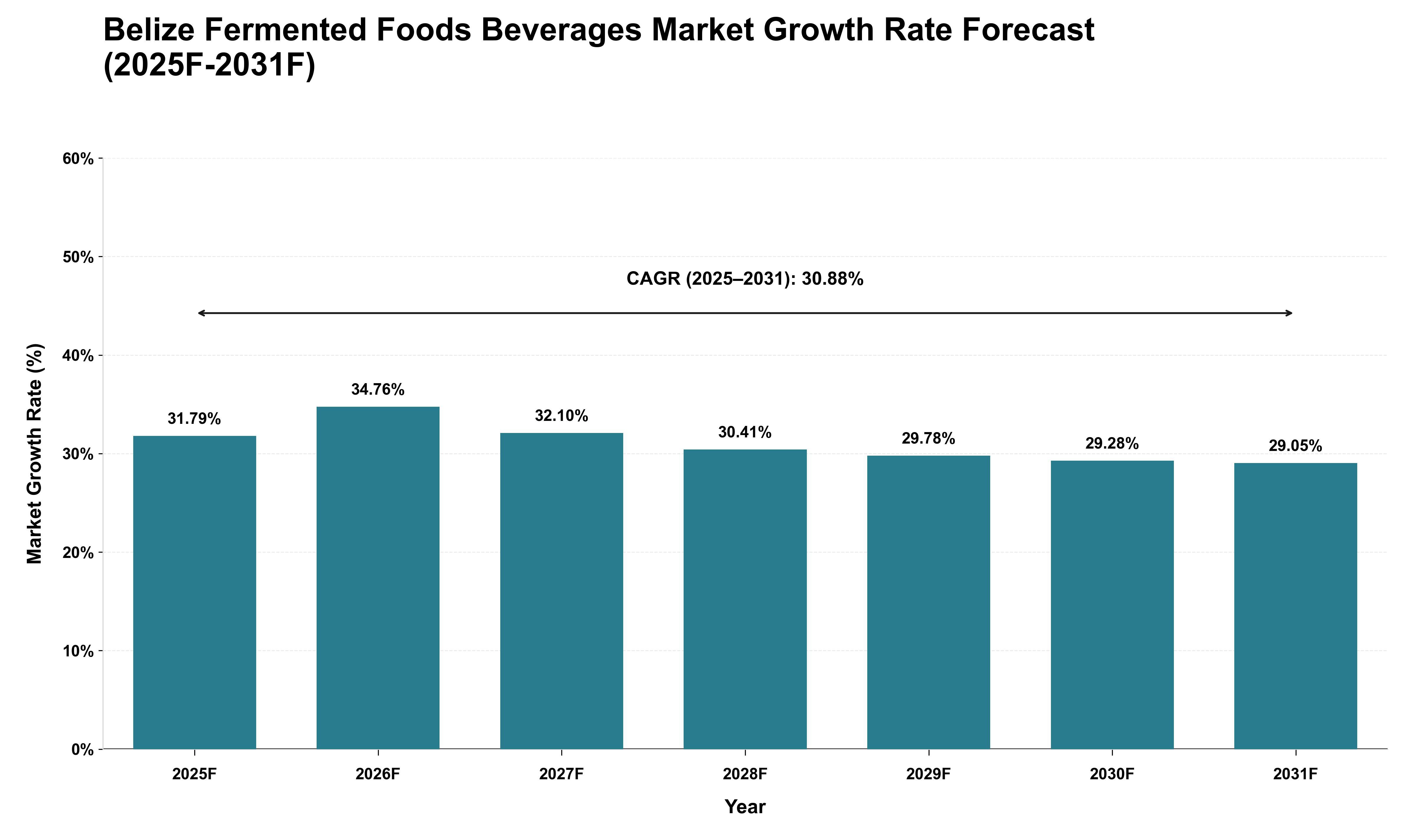 Belize Fermented Foods Beverages Market Growth Rate Analysis (2025 - 2031)
