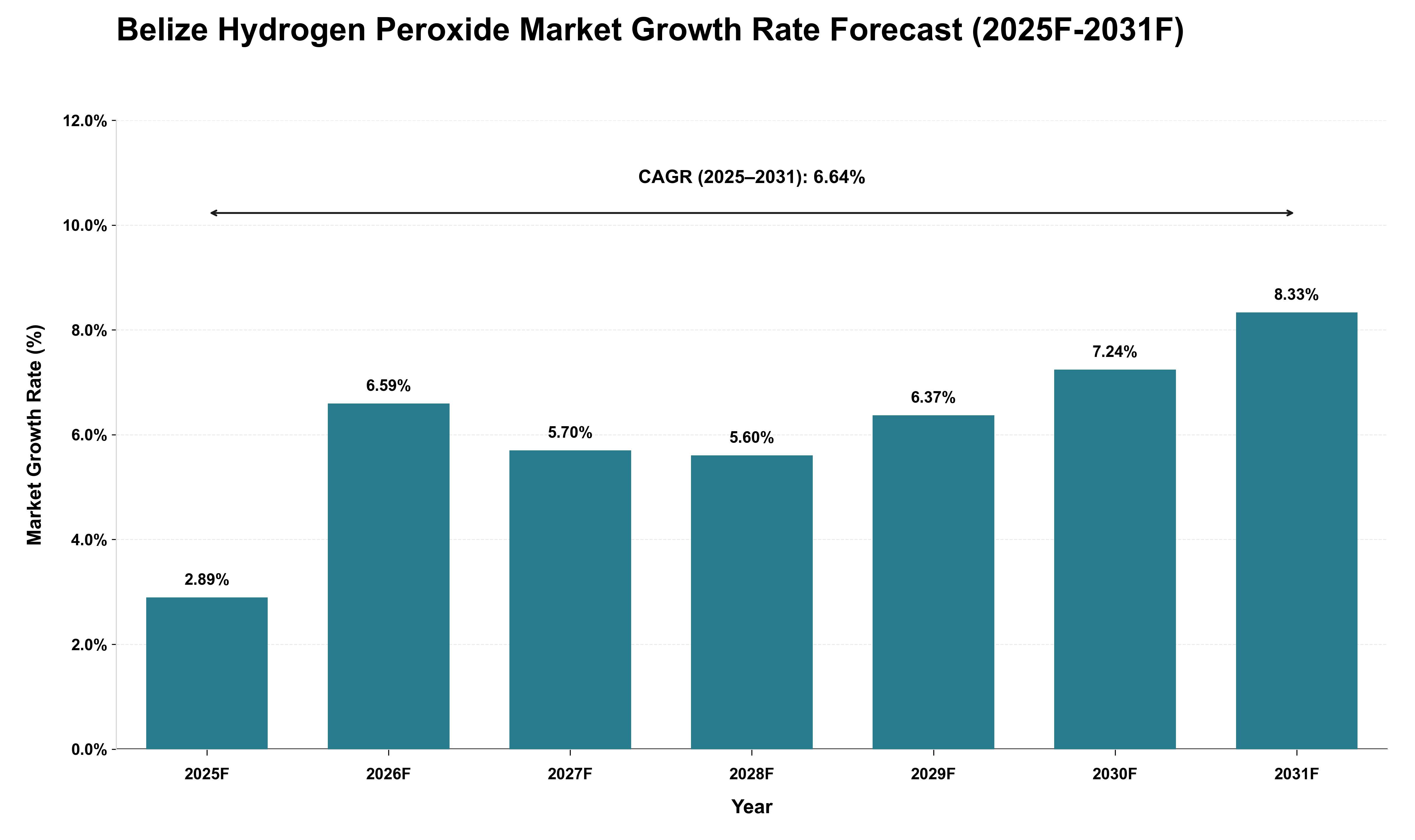 Belize Hydrogen Peroxide Market Growth Rate Analysis (2025 - 2031)