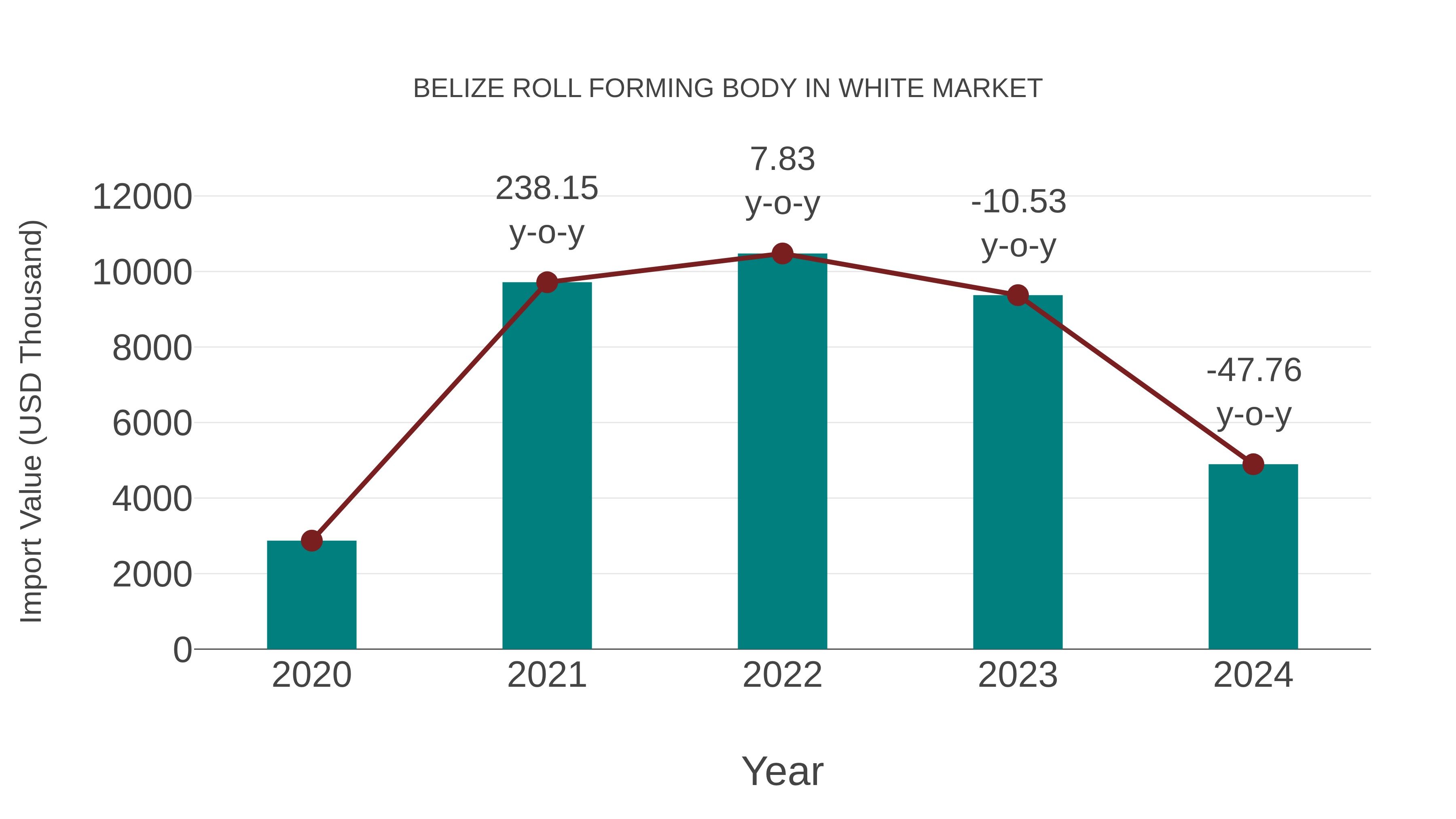Belize Roll Forming Body in White Market: Import Trend Analysis