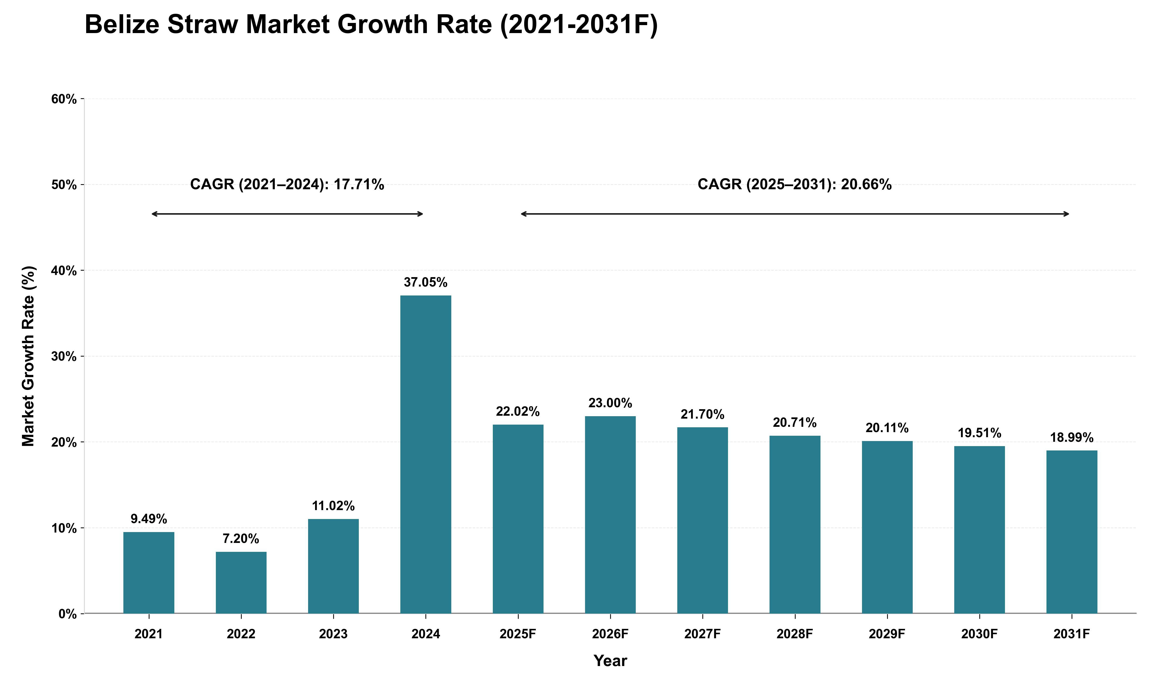 Belize Straw Market Growth Rate Analysis (2021 - 2031)