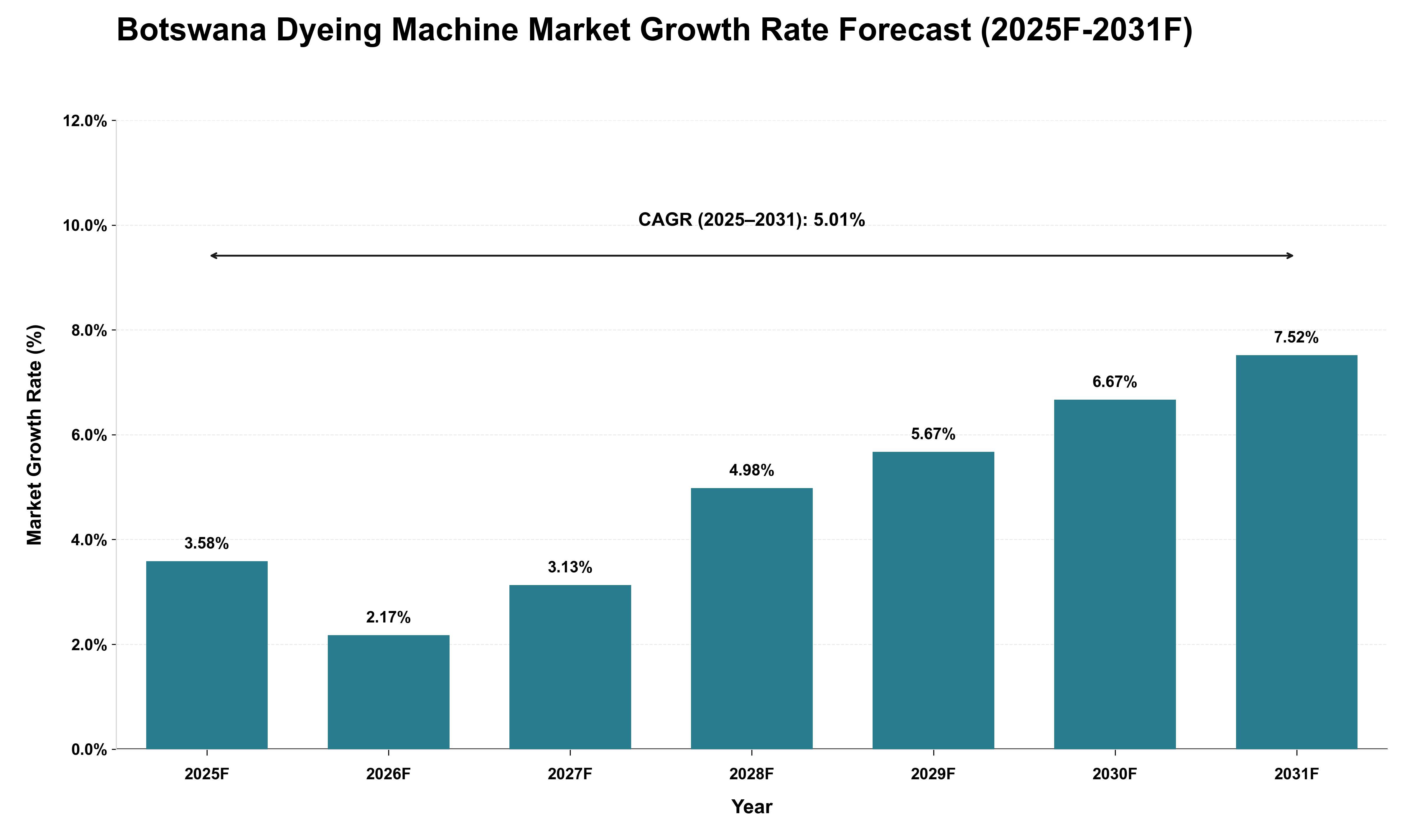 Botswana Dyeing Machine Market Growth Rate Analysis (2025 - 2031)