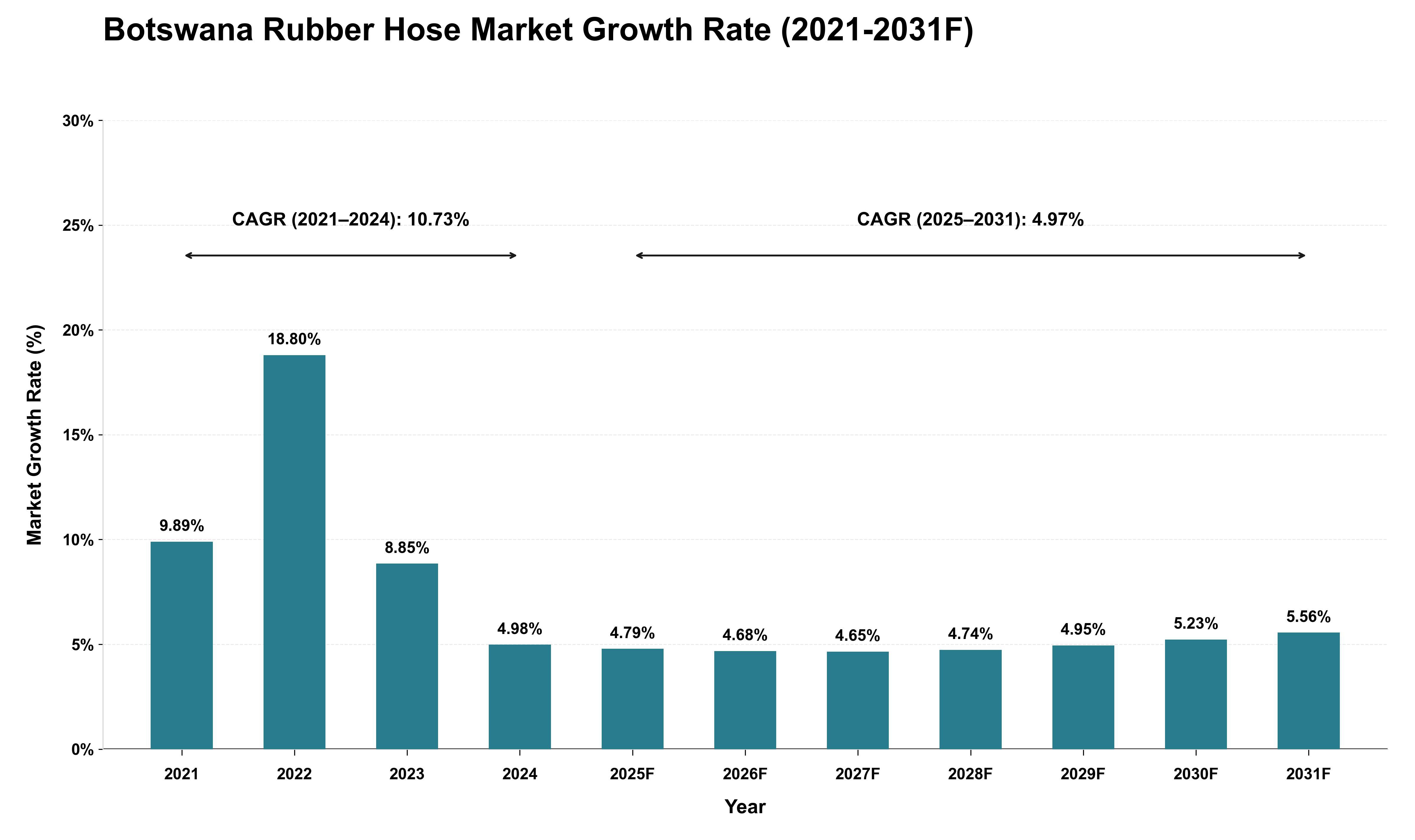 Botswana Rubber Hose Market Growth Rate Analysis (2021 - 2031)