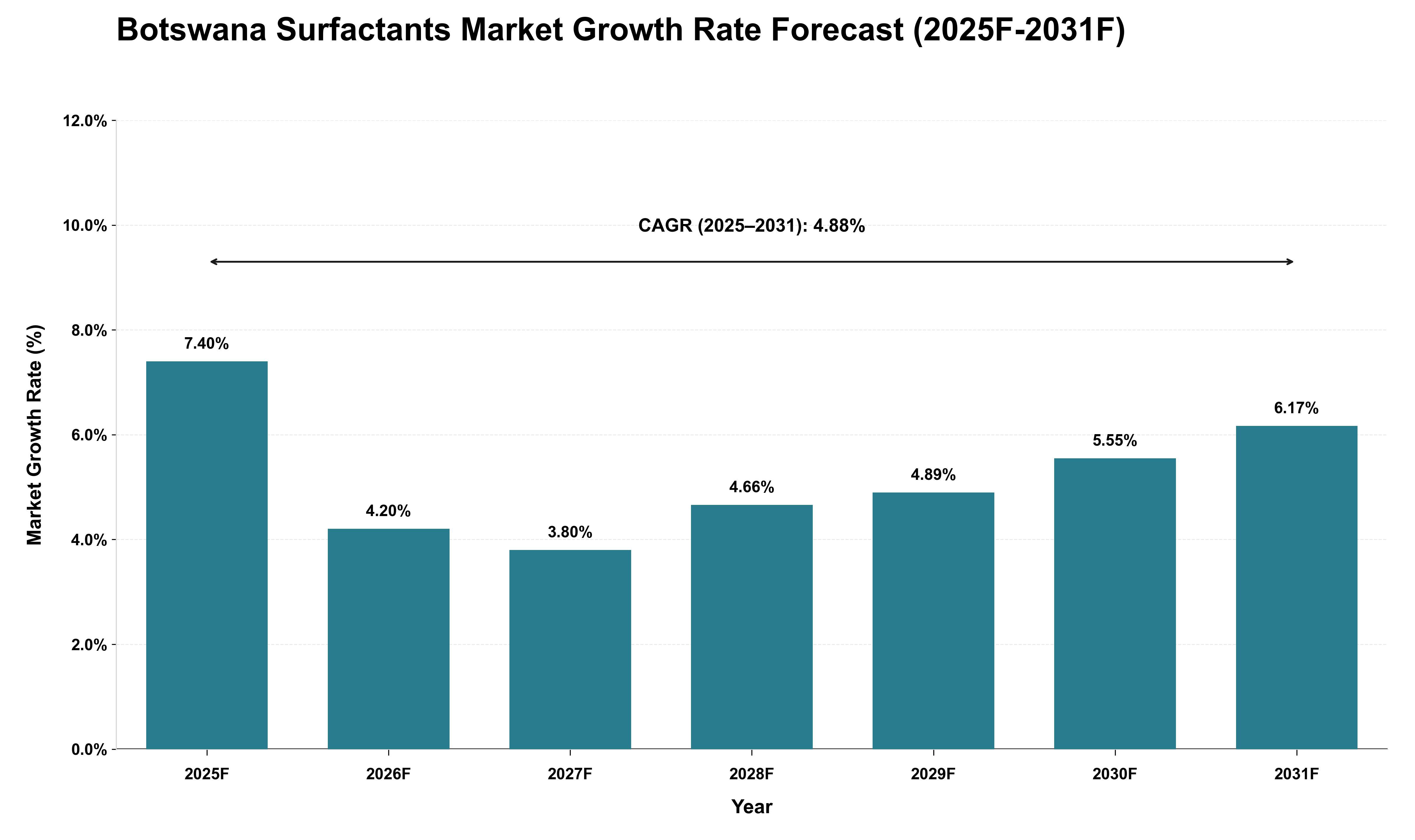 Botswana Surfactants Market Growth Rate Analysis (2025 - 2031)